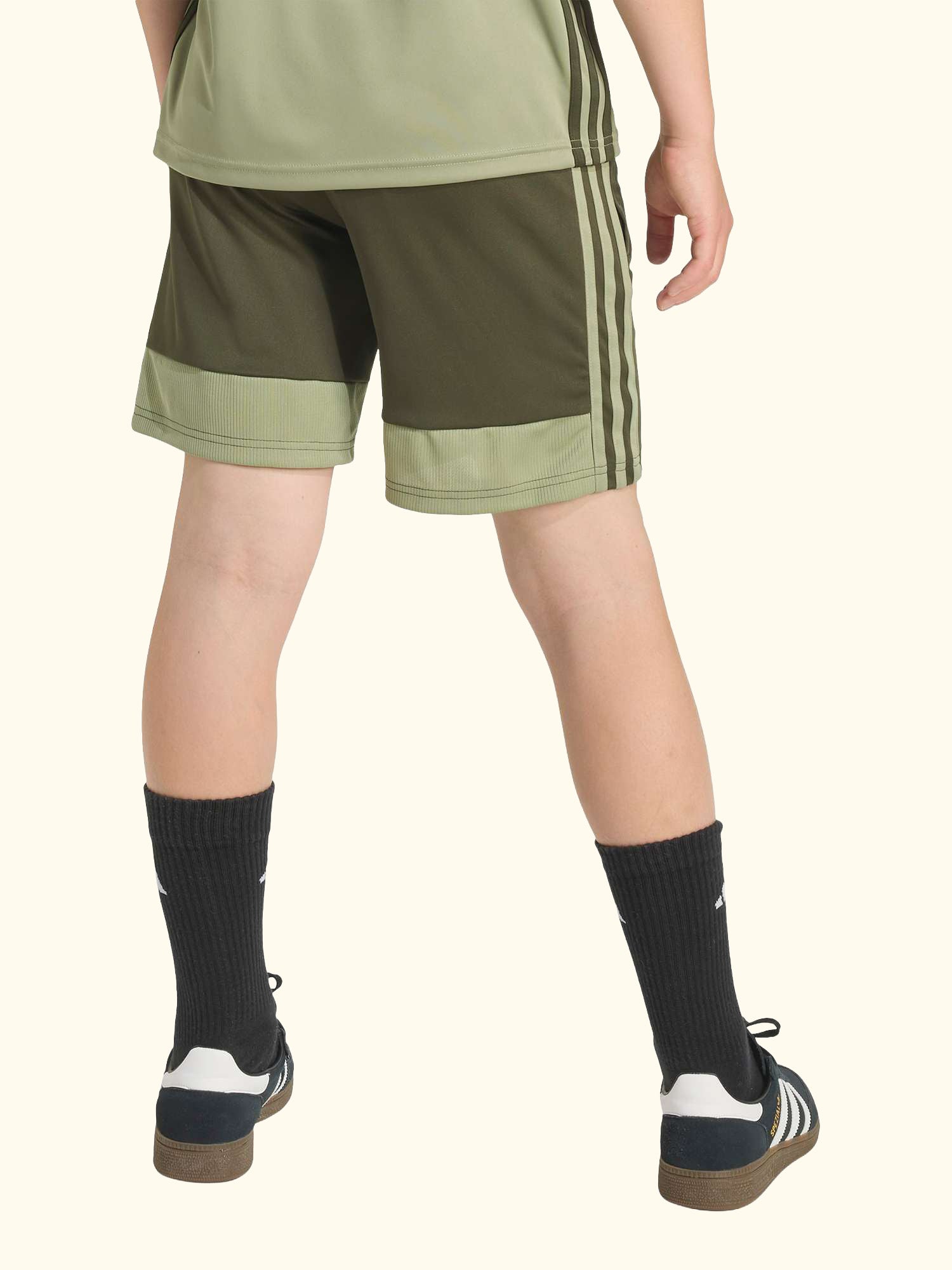 Kids' Tiro25 Essentials Shorts, Black/Green