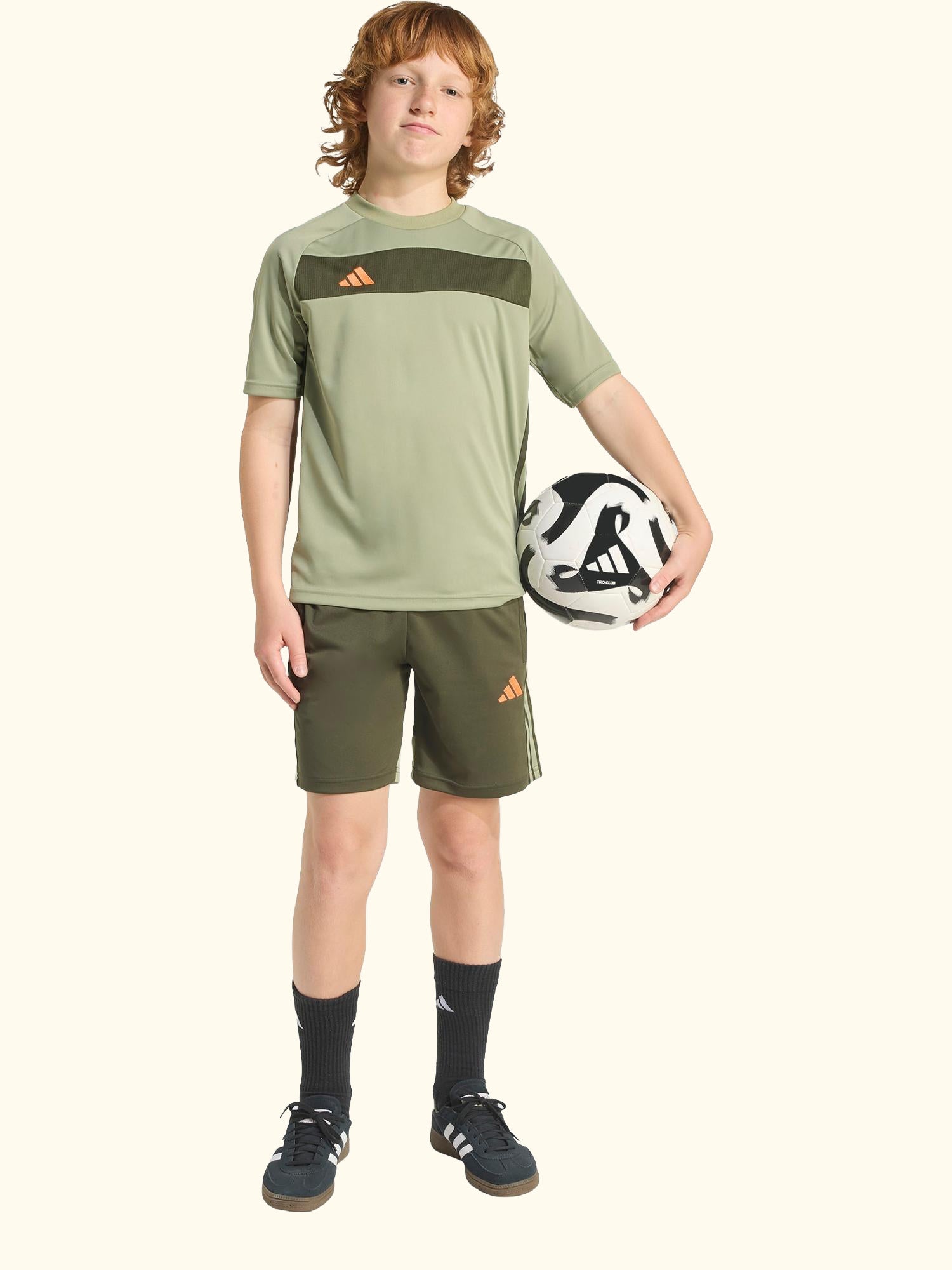 Kids' Tiro25 Essentials Shorts, Black/Green