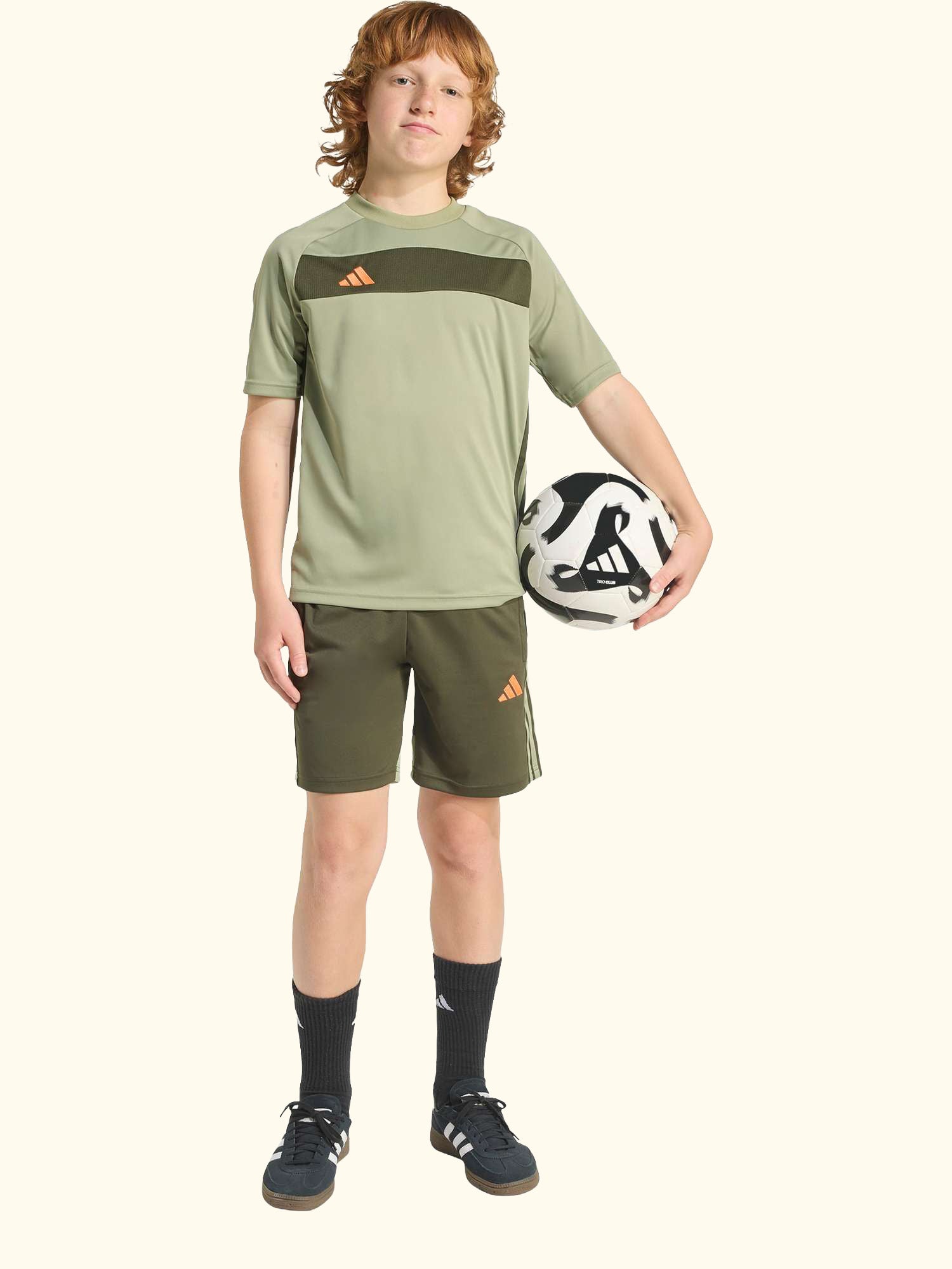 Kids' Tiro25 Essentials Shorts, Black/Green