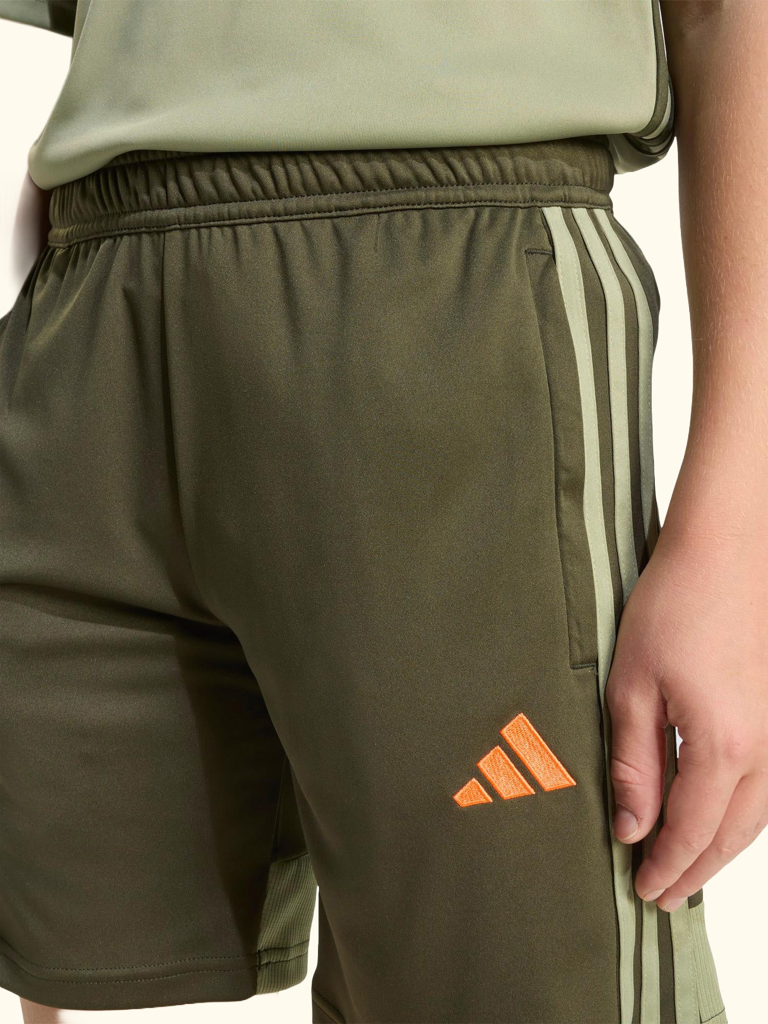 Kids' Tiro25 Essentials Shorts, Black/Green