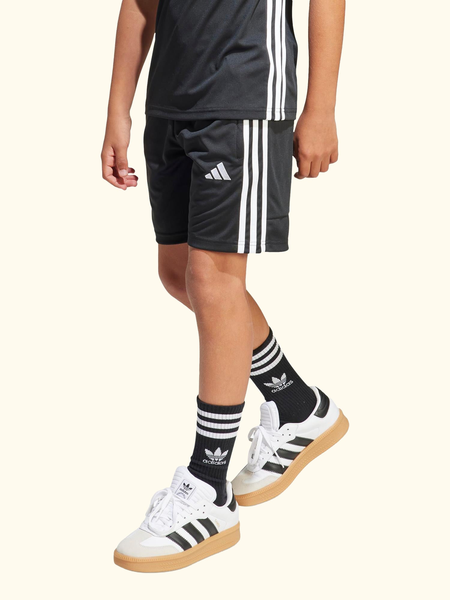 Kids' Tiro 25 Essentials Shorts, Black/White