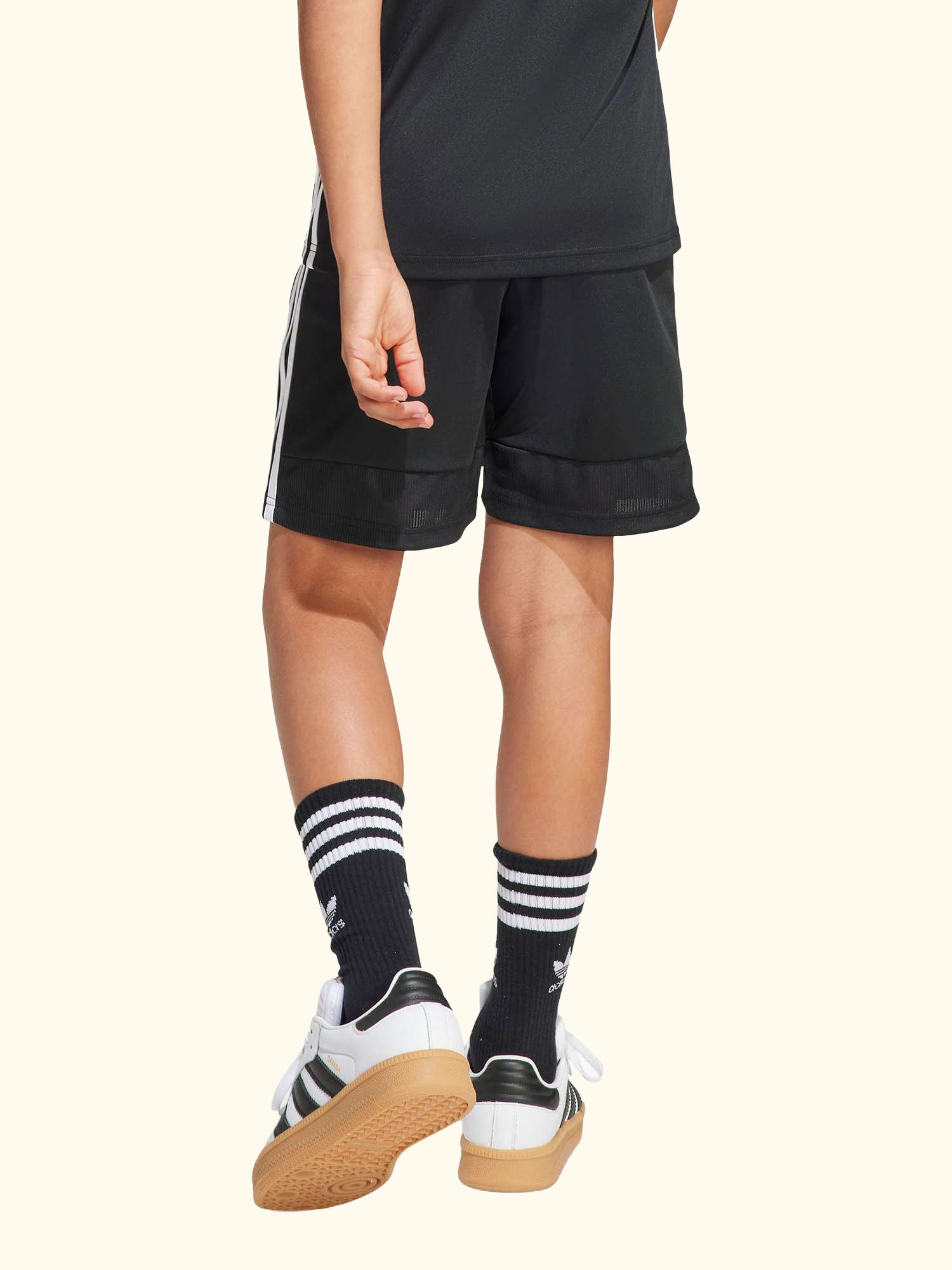 Kids' Tiro 25 Essentials Shorts, Black/White