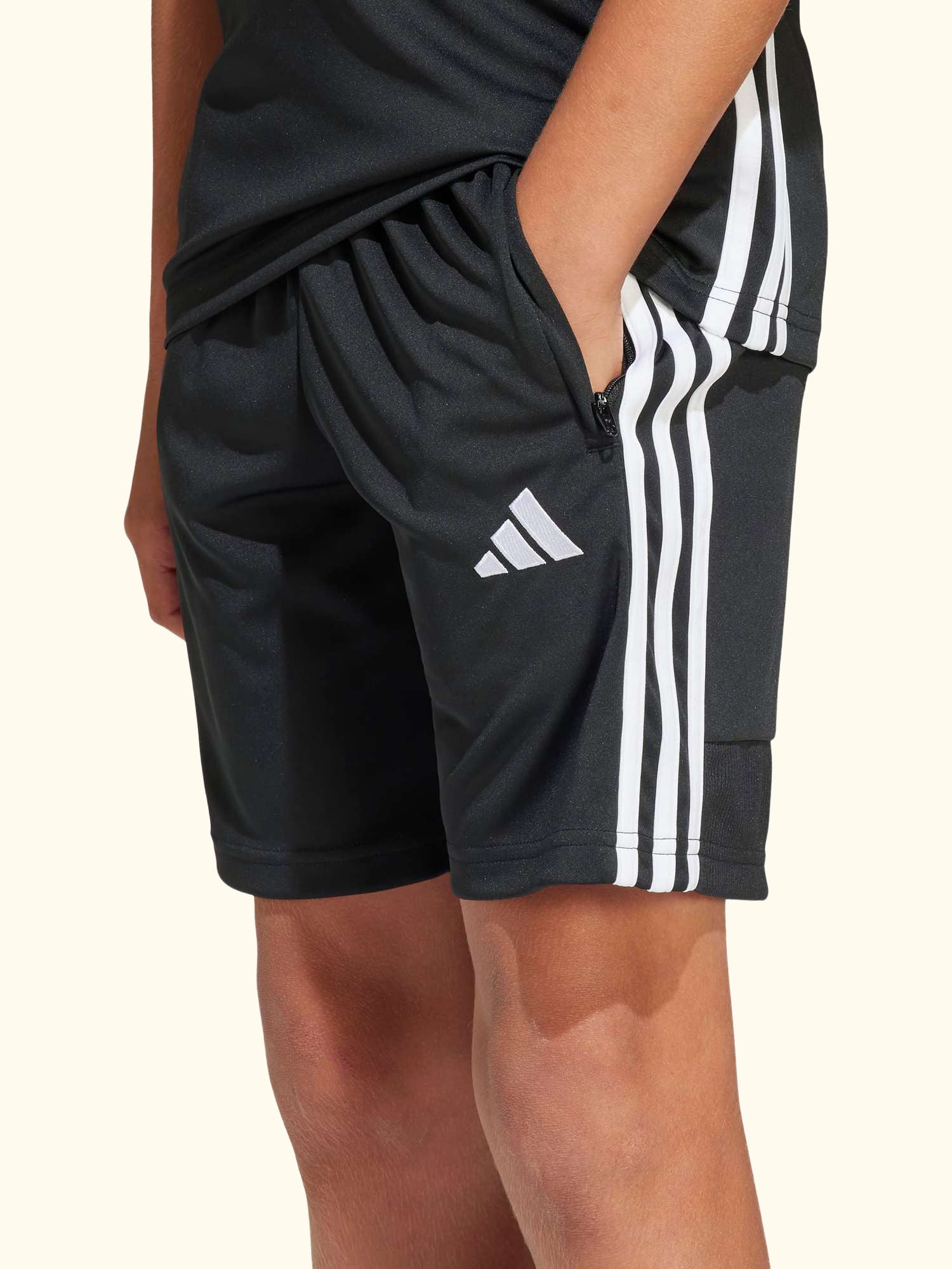 Kids' Tiro 25 Essentials Shorts, Black/White