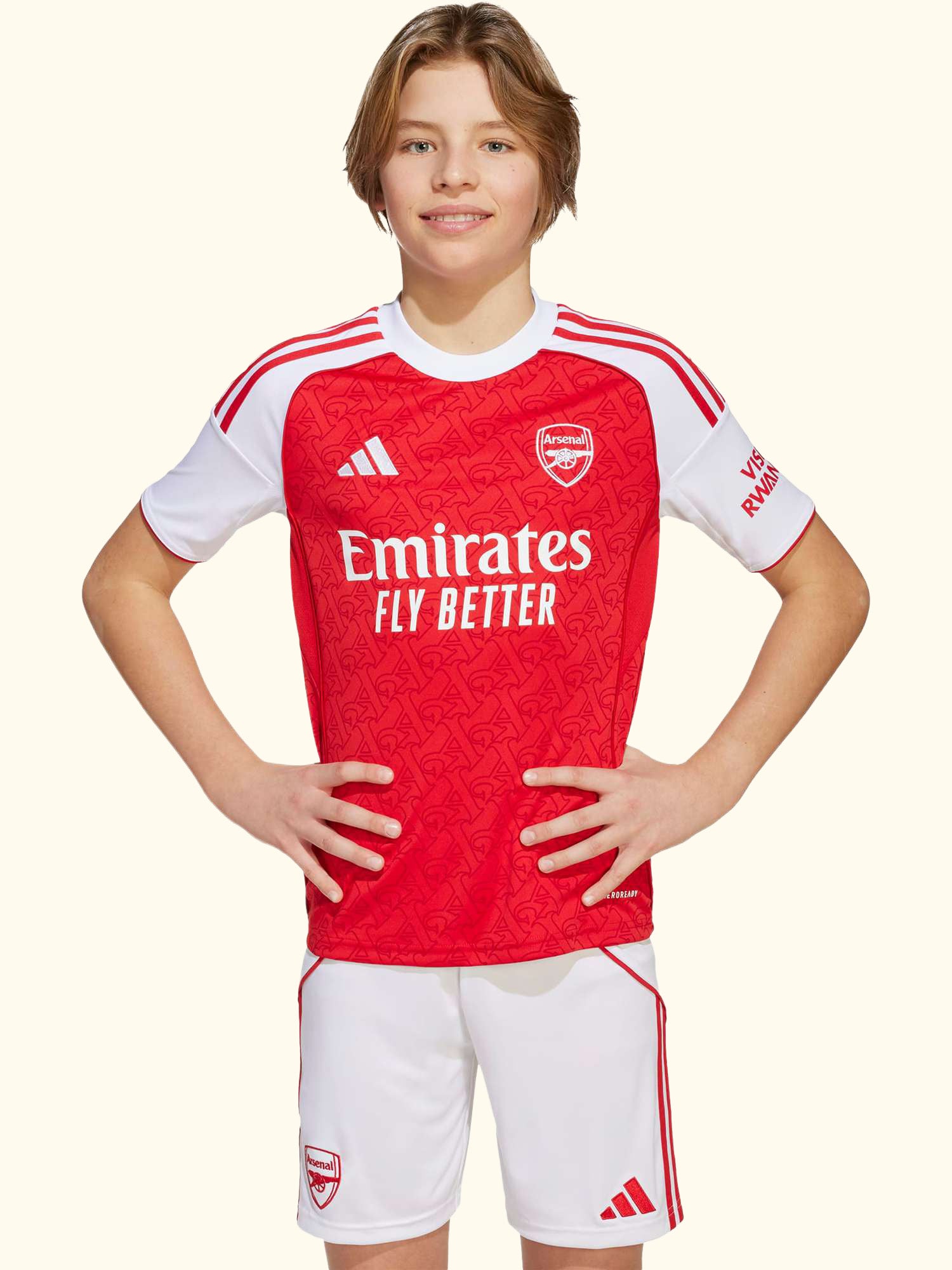 Kids' Arsenal Football Club Home Jersey Top, Betsca/White