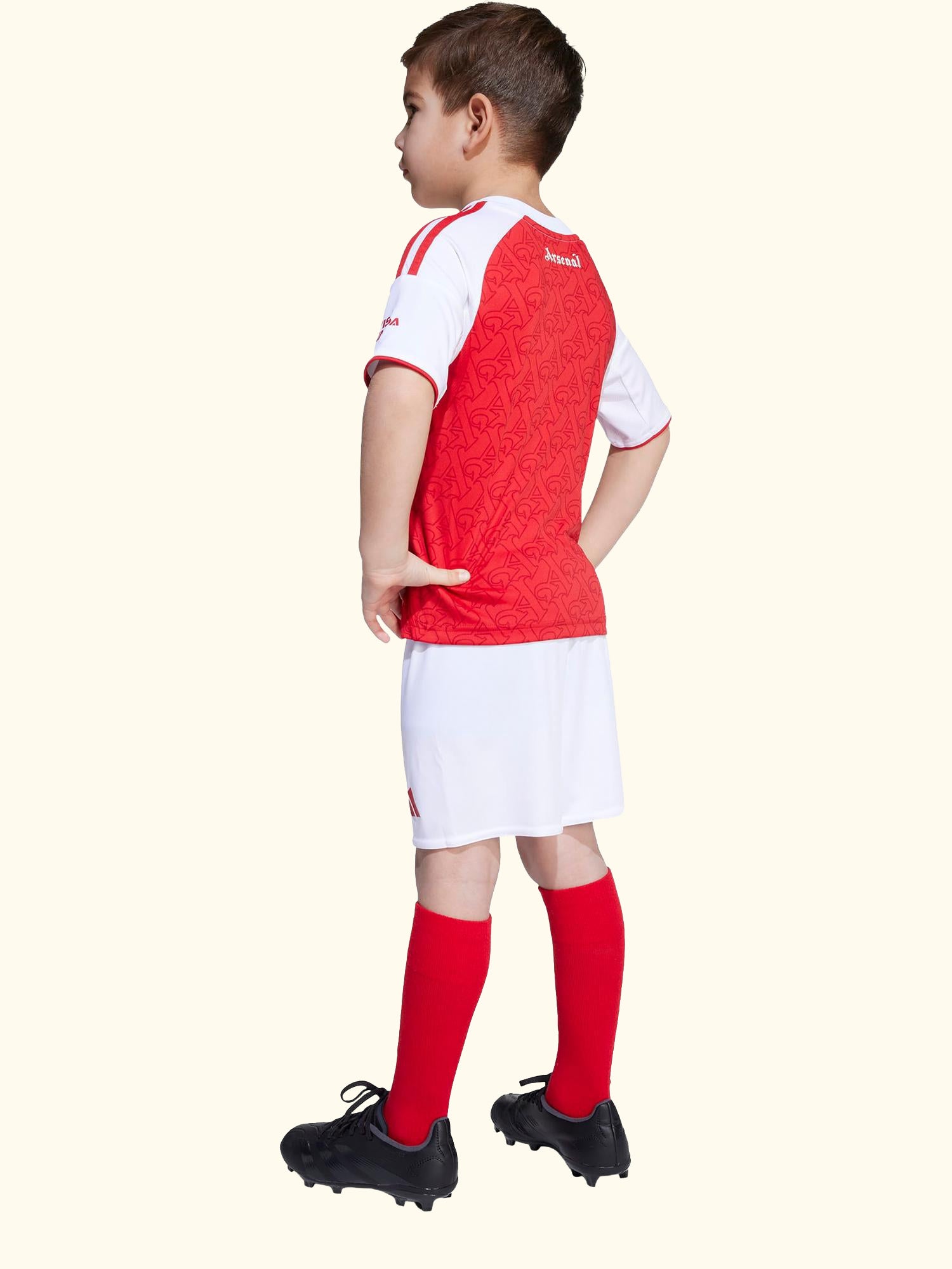 Kids' Arsenal Football Club Home Mini Kit, Betsca/White