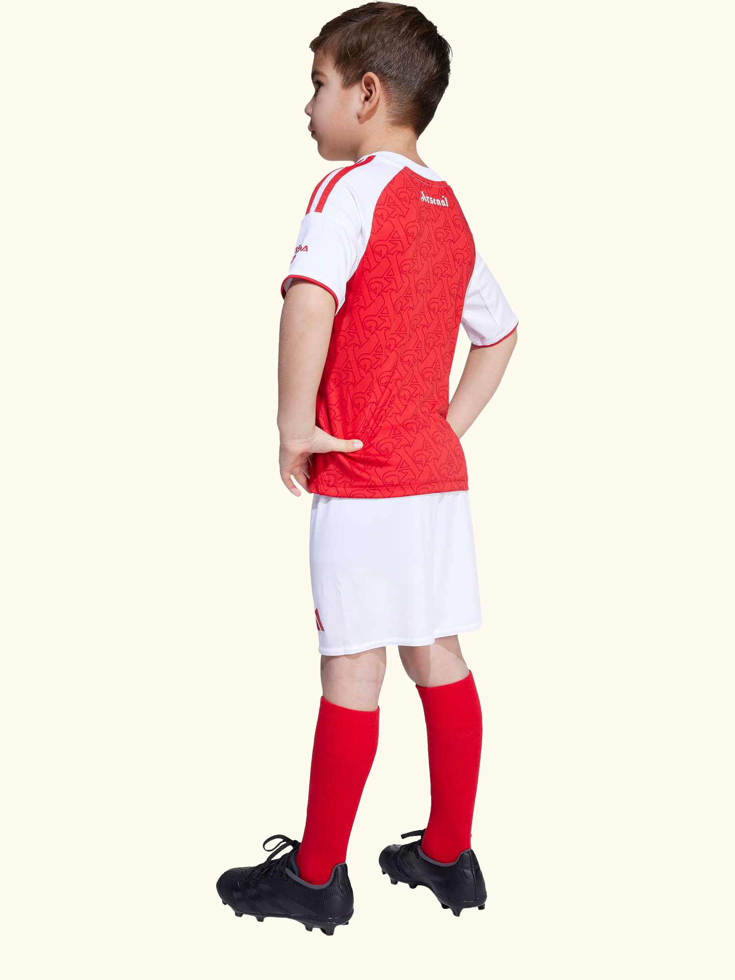 Kids' Arsenal Football Club Home Mini Kit, Betsca/White