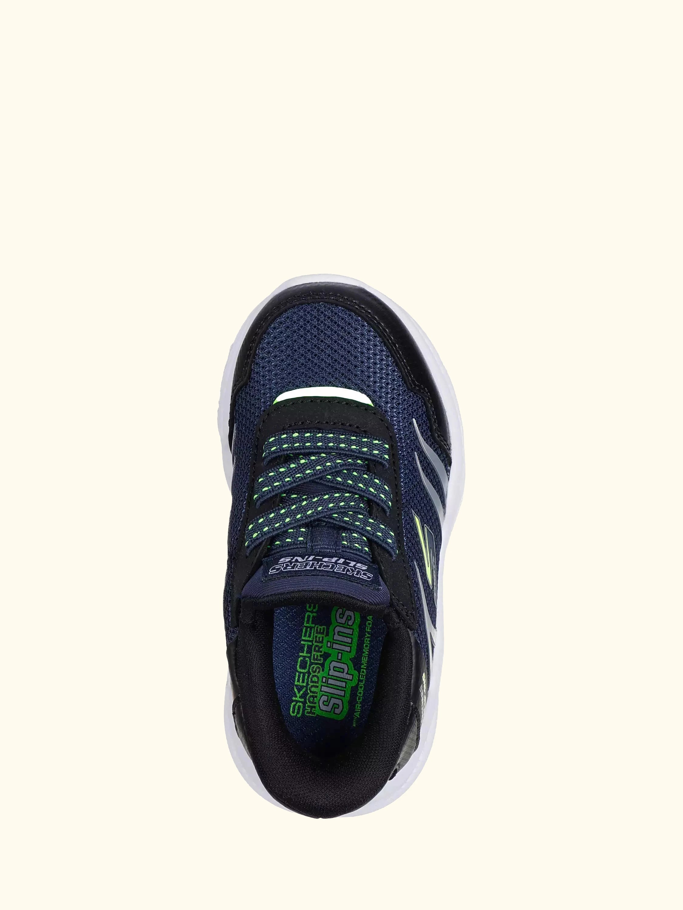 Skechers Kids' Slip-Ins S-Lights Meteor Lights Trainers, Navy/Black