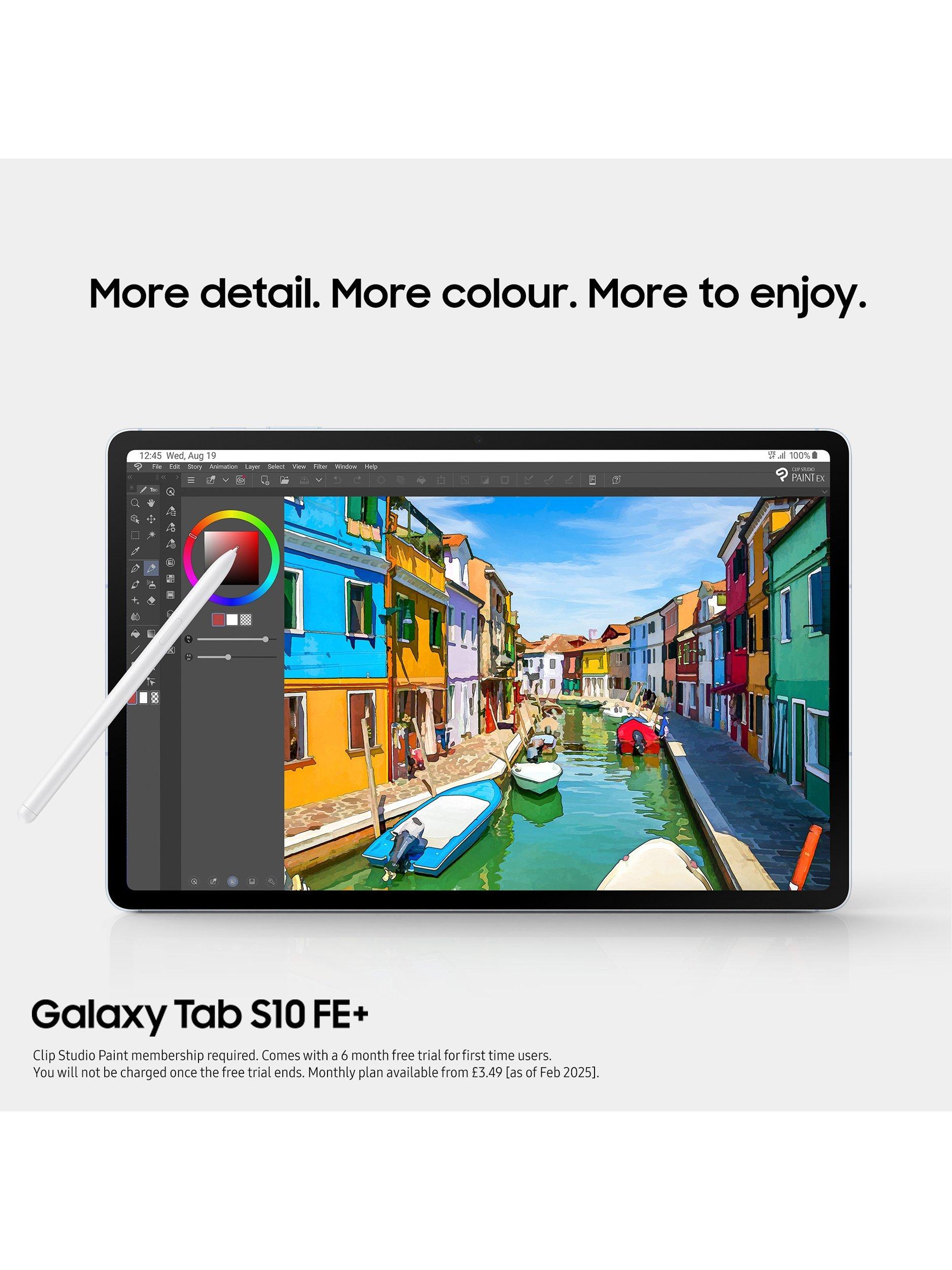 Galaxy Tab S10 FE+ Tablet with Bluetooth S Pen, Android, 12GB RAM, Wi-Fi, 13.1", Grey, 256GB