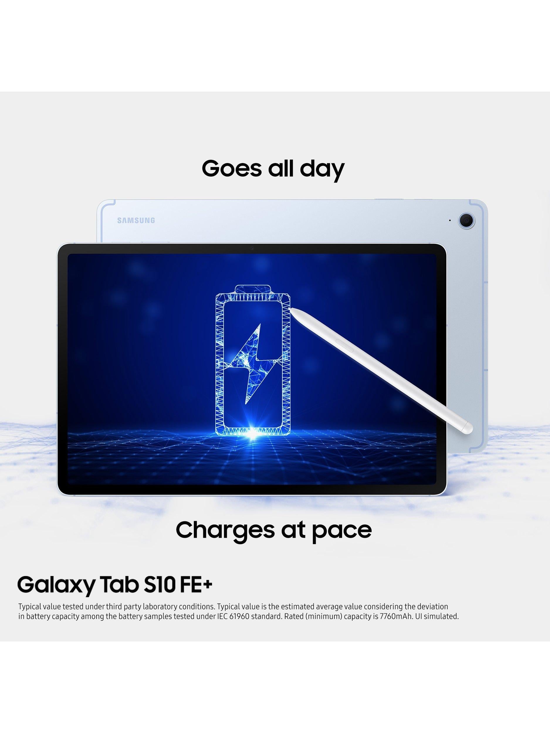 Galaxy Tab S10 FE+ Tablet with Bluetooth S Pen, Android, 8GB RAM, Wi-Fi, 13.1", Grey, 128GB