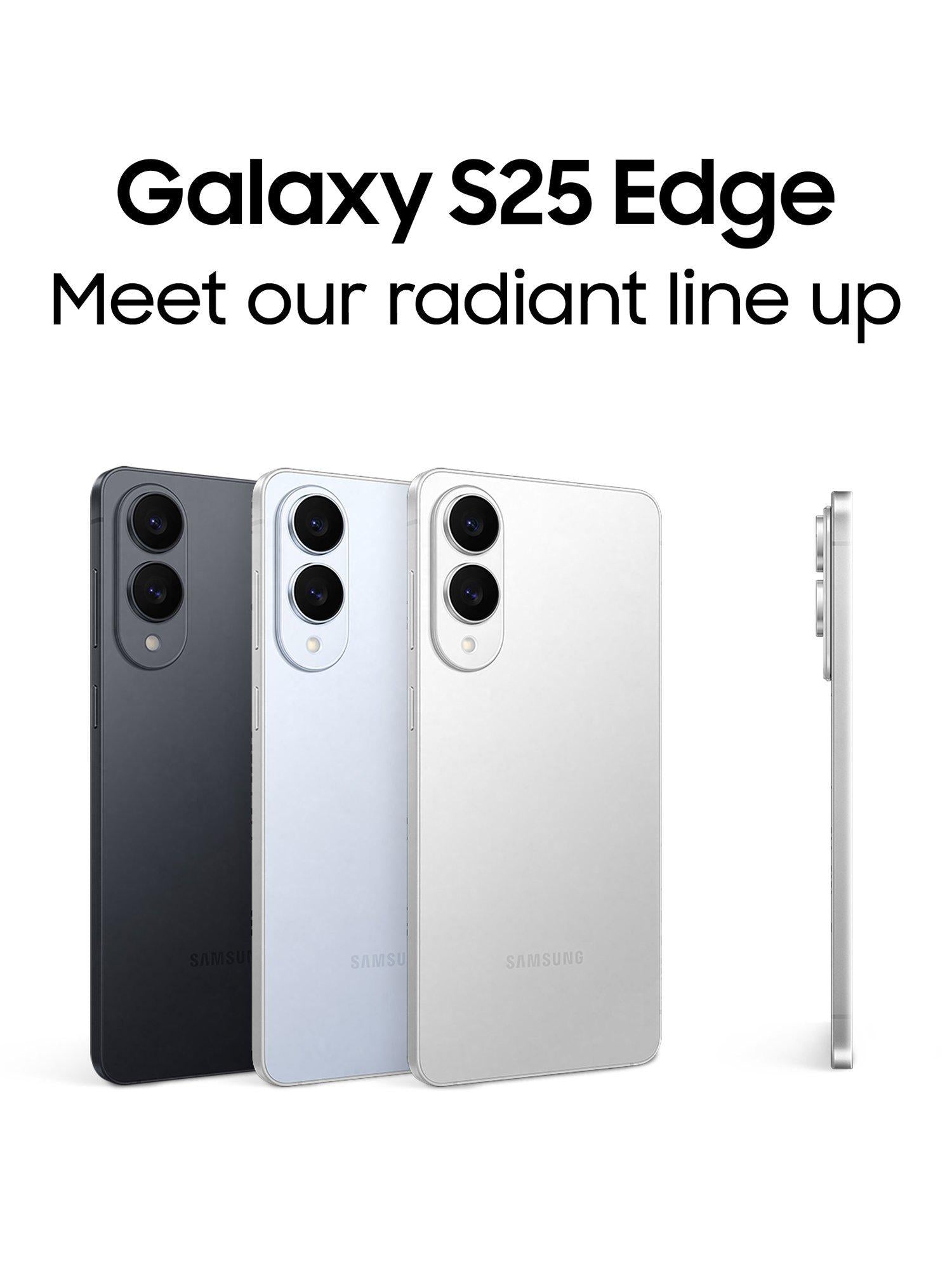 Galaxy S25 Edge Smartphone, 12GB RAM, 6.7”, Galaxy AI, 5G, SIM Free, Titanium Jetblack, 256GB