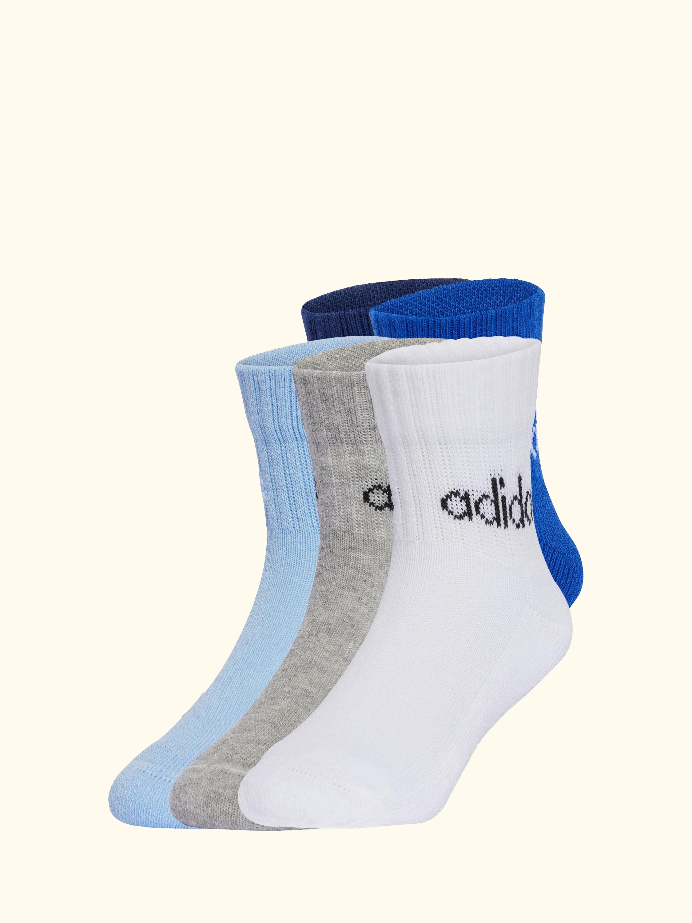 Kids' Cotton Blend Ankle Socks, Pack of 5, Blue/Royal Blue, 2 - 3.5