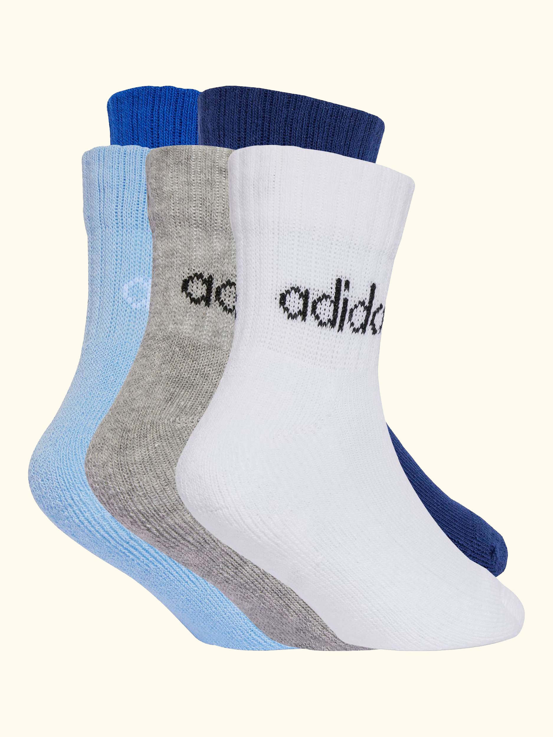Kids' Cotton Blend Ankle Socks, Pack of 5, Blue/Royal Blue, 2 - 3.5
