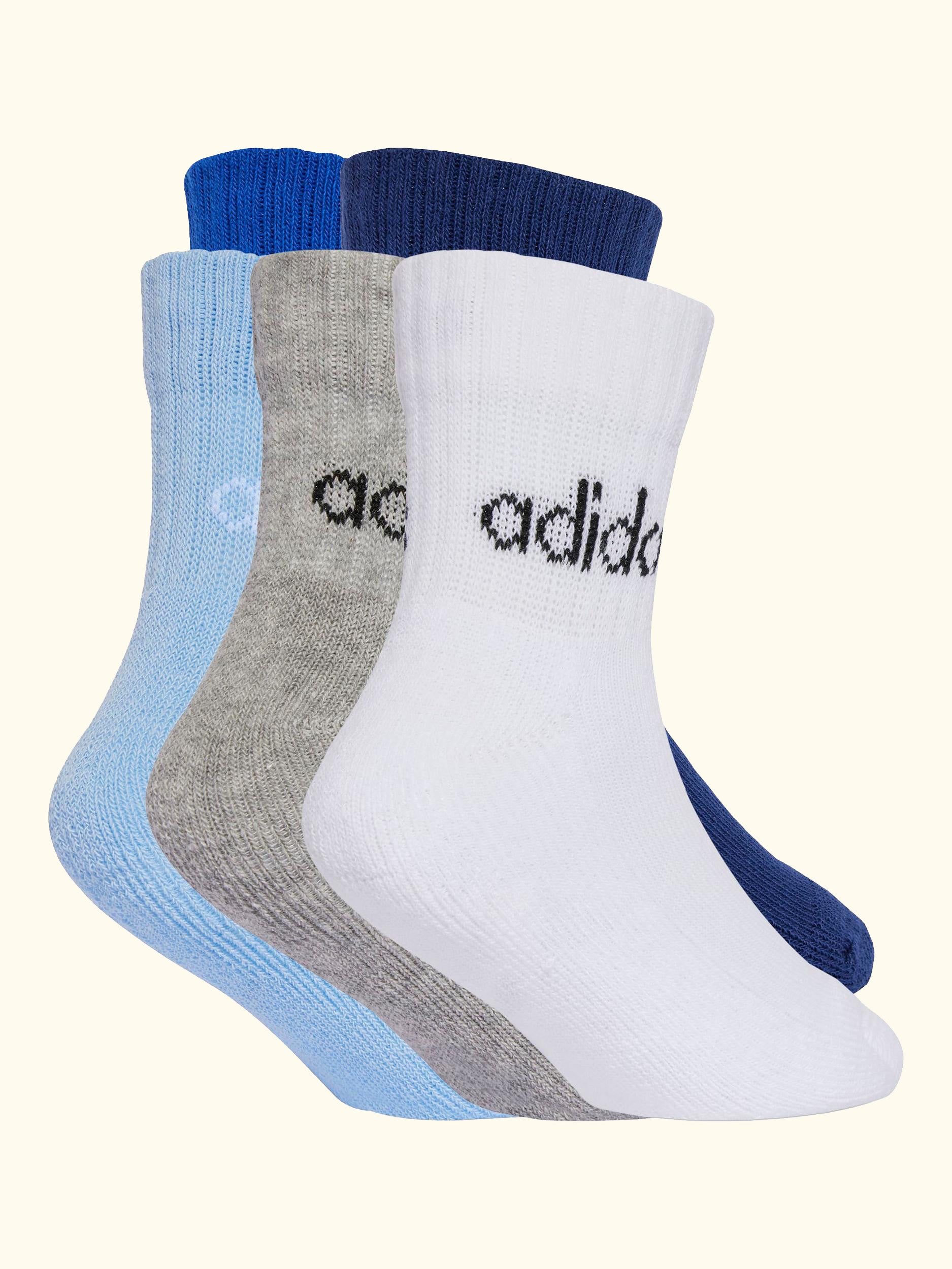 Kids' Cotton Blend Ankle Socks, Pack of 5, Blue/Royal Blue, 2 - 3.5