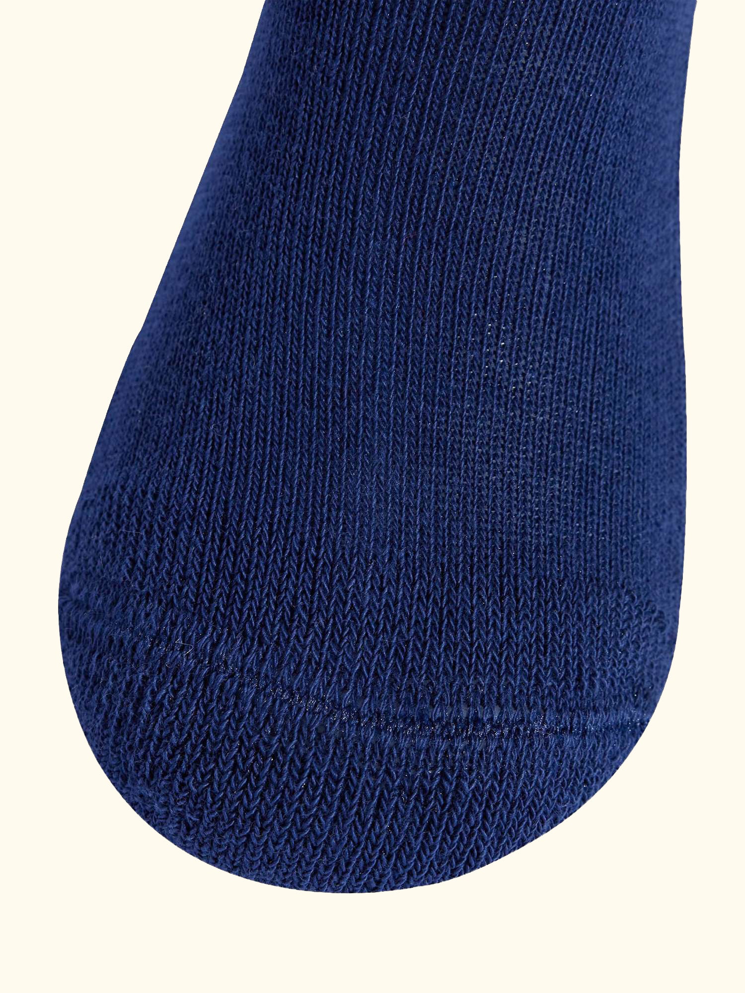 Kids' Cotton Blend Ankle Socks, Pack of 5, Blue/Royal Blue, 2 - 3.5