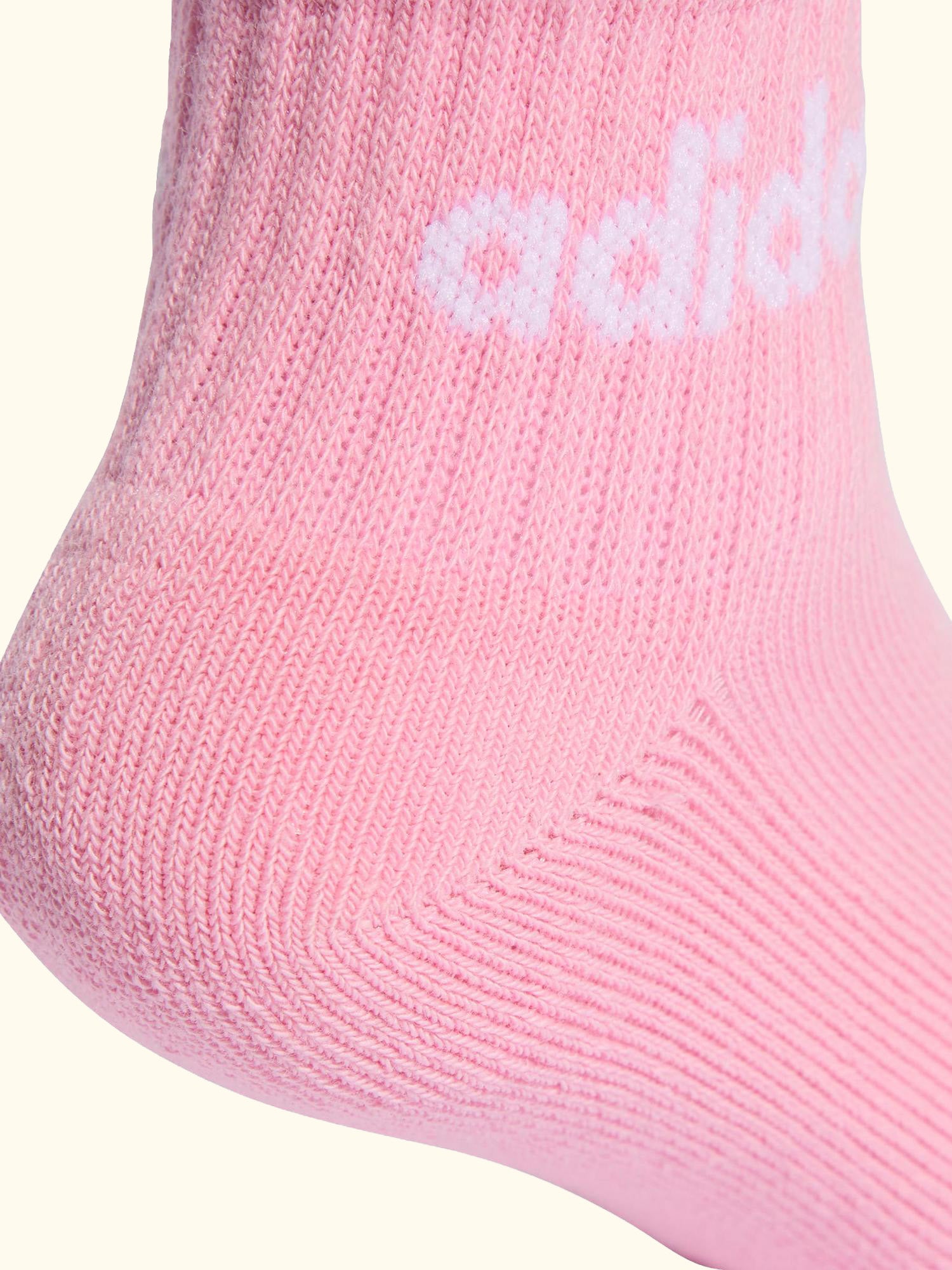 Kids' Cotton Blend Ankle Socks, Pack of 5, Pink/Grey/White, 2 - 3.5