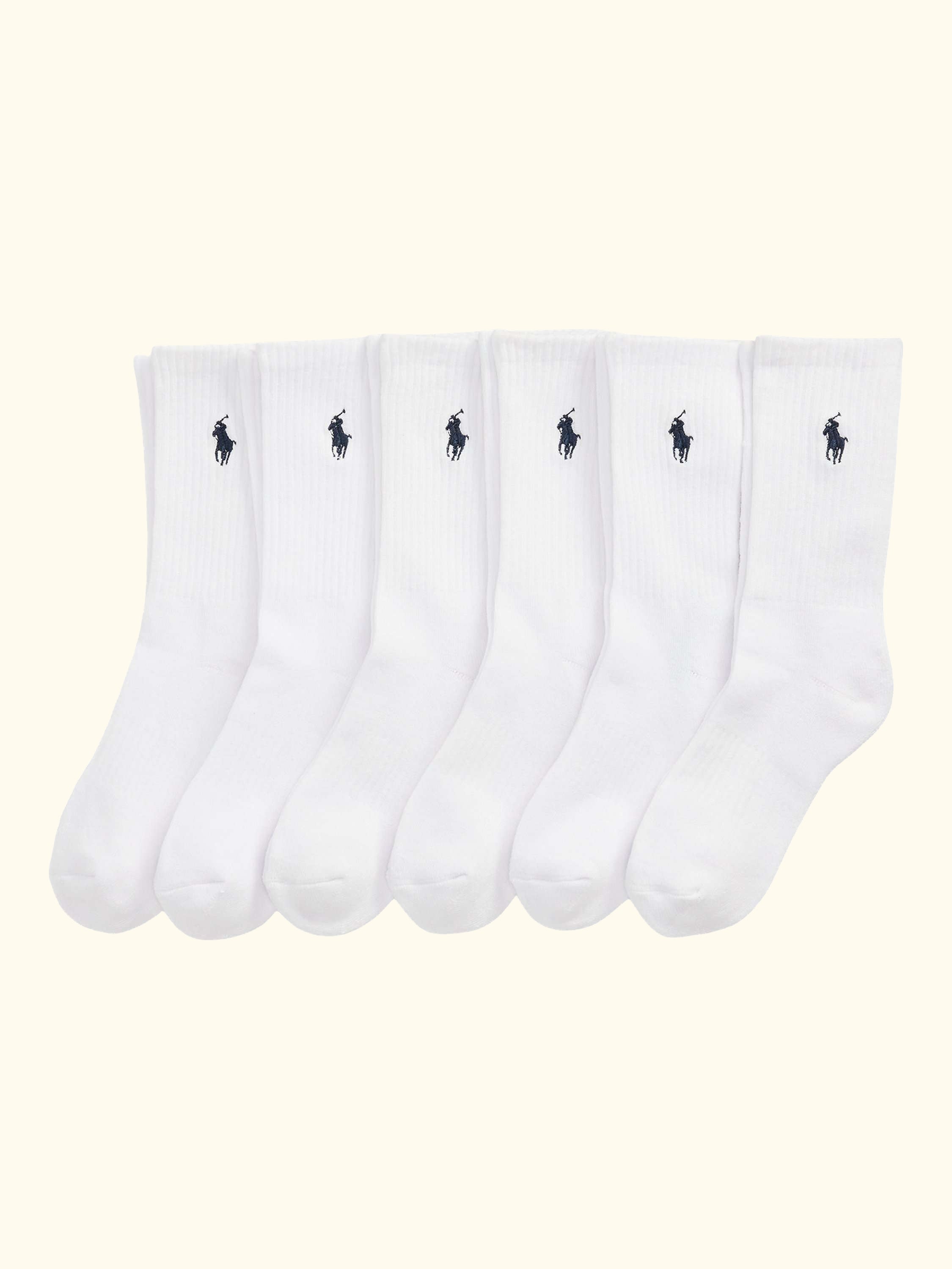 Kids' Cotton Blend Socks, Pack of 6, White, 7-9.5 Jnr
