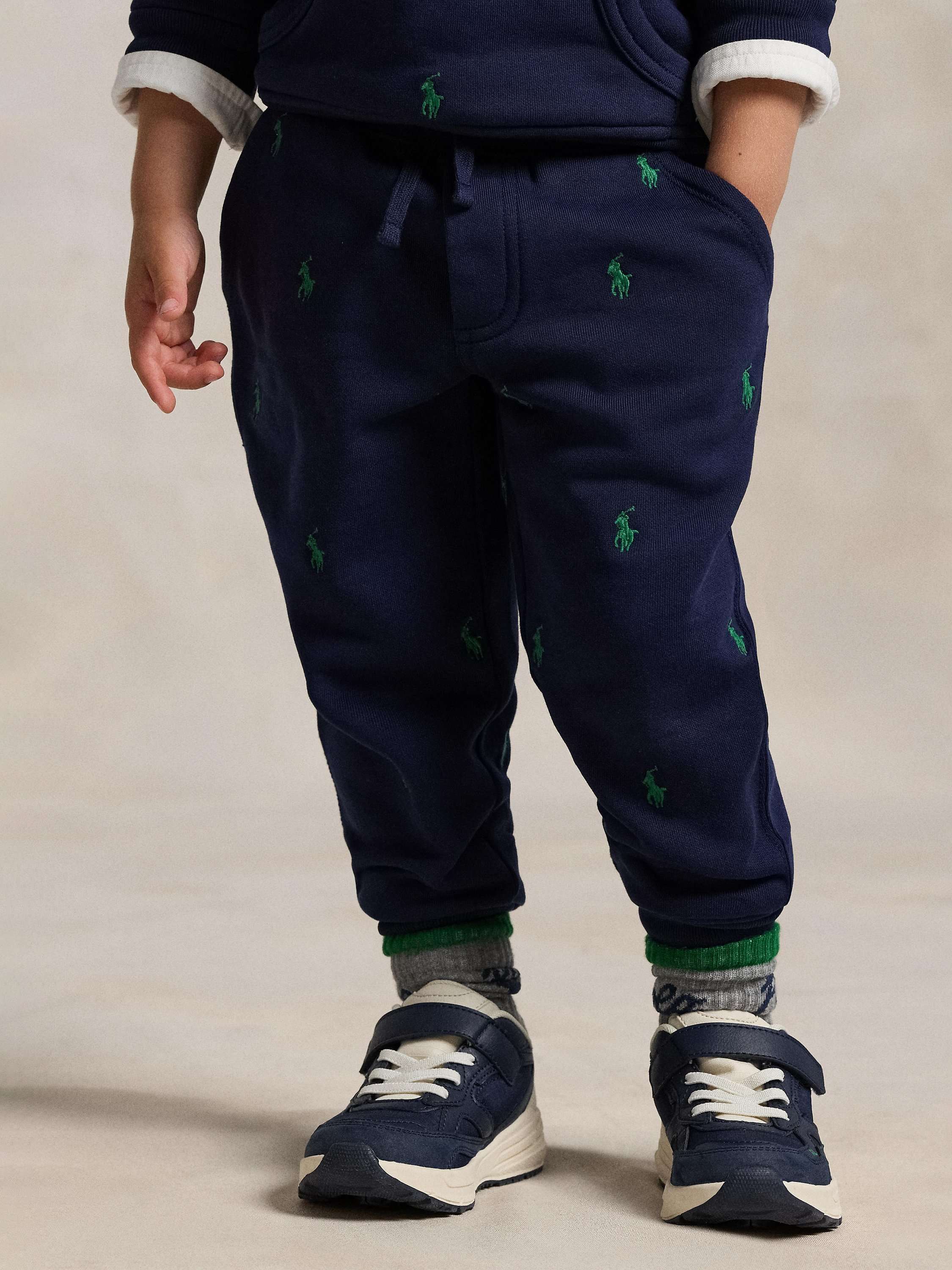 Polo Ralph Lauren Kids' Cotton Blend Logo Knit Joggers, Refined Navy