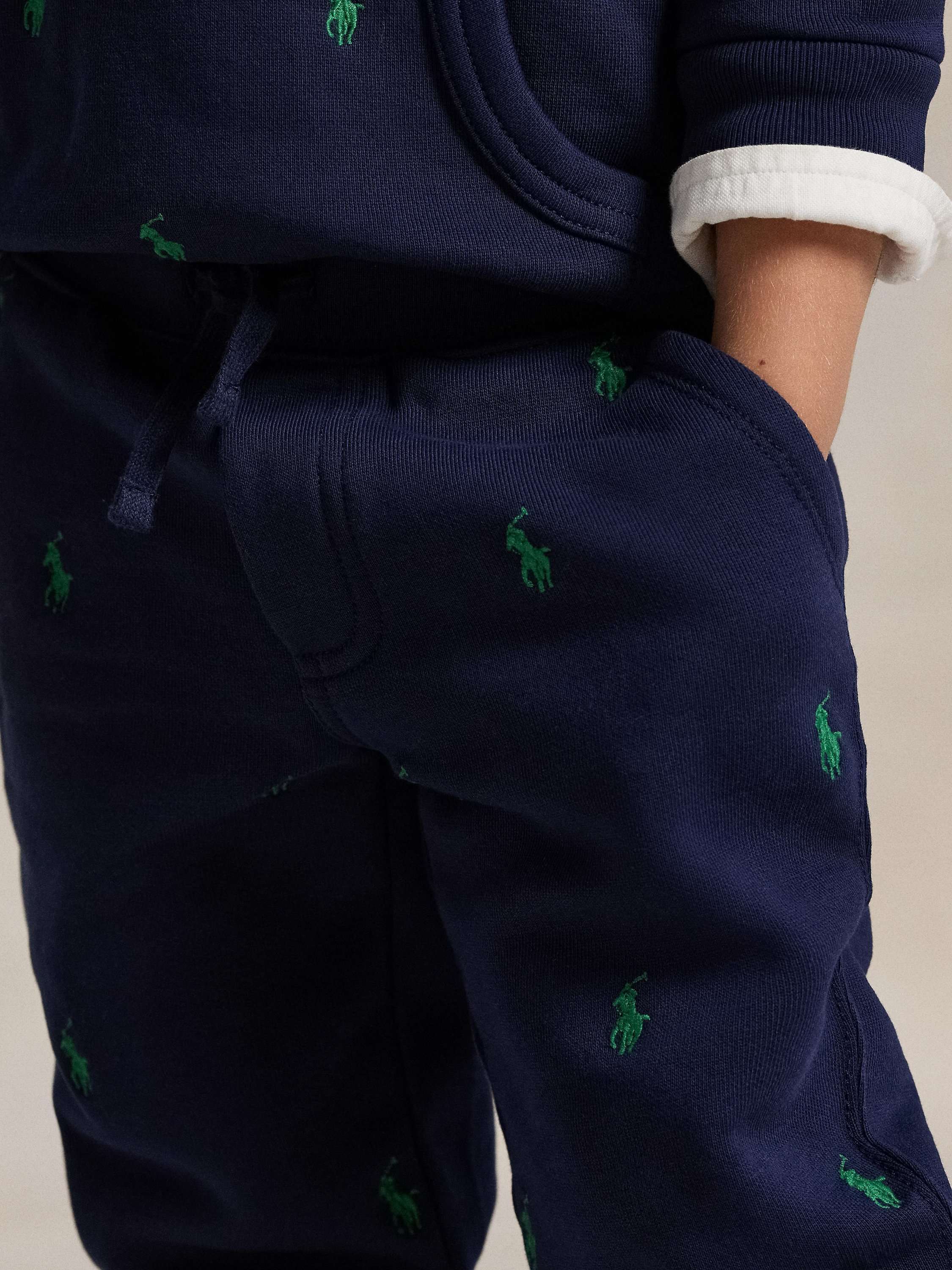 Polo Ralph Lauren Kids' Cotton Blend Logo Knit Joggers, Refined Navy