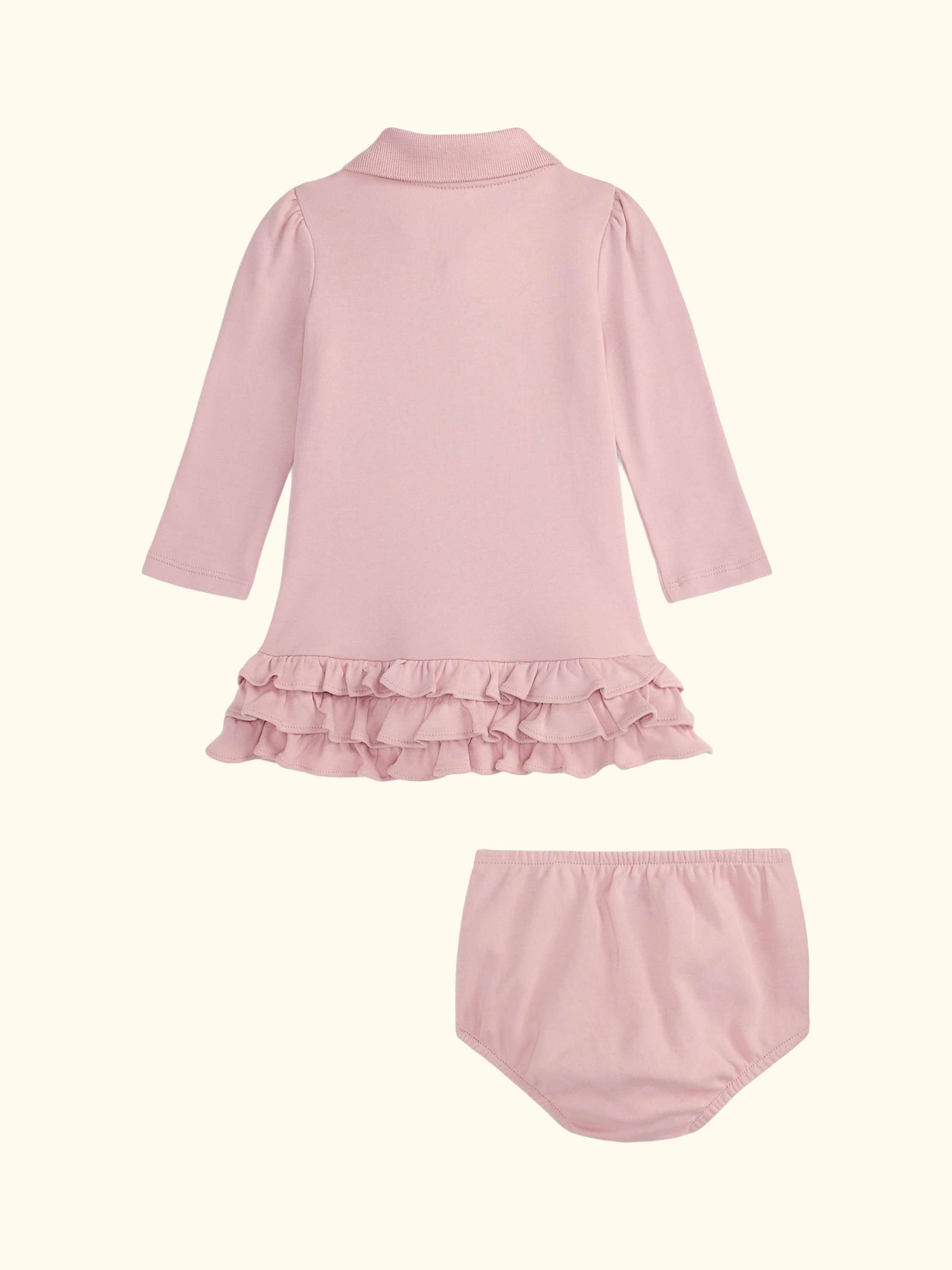 Baby Knitted Polo Dress, Surfside Rose