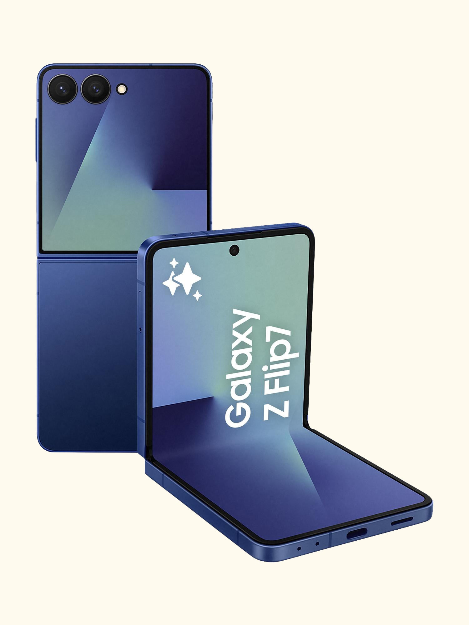 Galaxy Z Flip7, 5G Foldable Smartphone, 12GB RAM, 6.9", Galaxy AI, 5G, SIM Free, Blue Shadow, 256GB