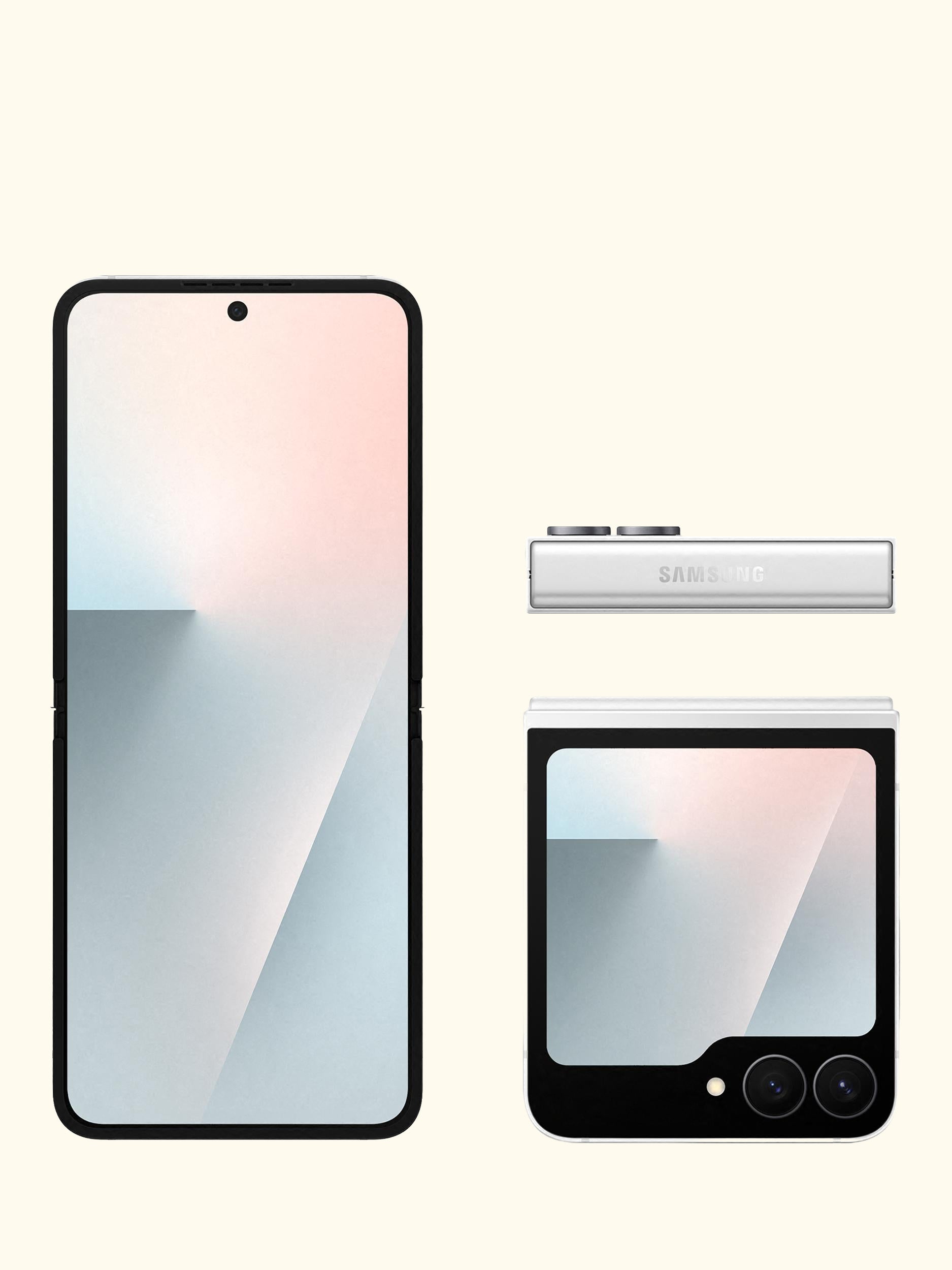 Galaxy Z Flip7 FE, 5G Foldable Smartphone, 8GB RAM, 6.7", Galaxy AI, 5G, SIM Free, White, 256GB
