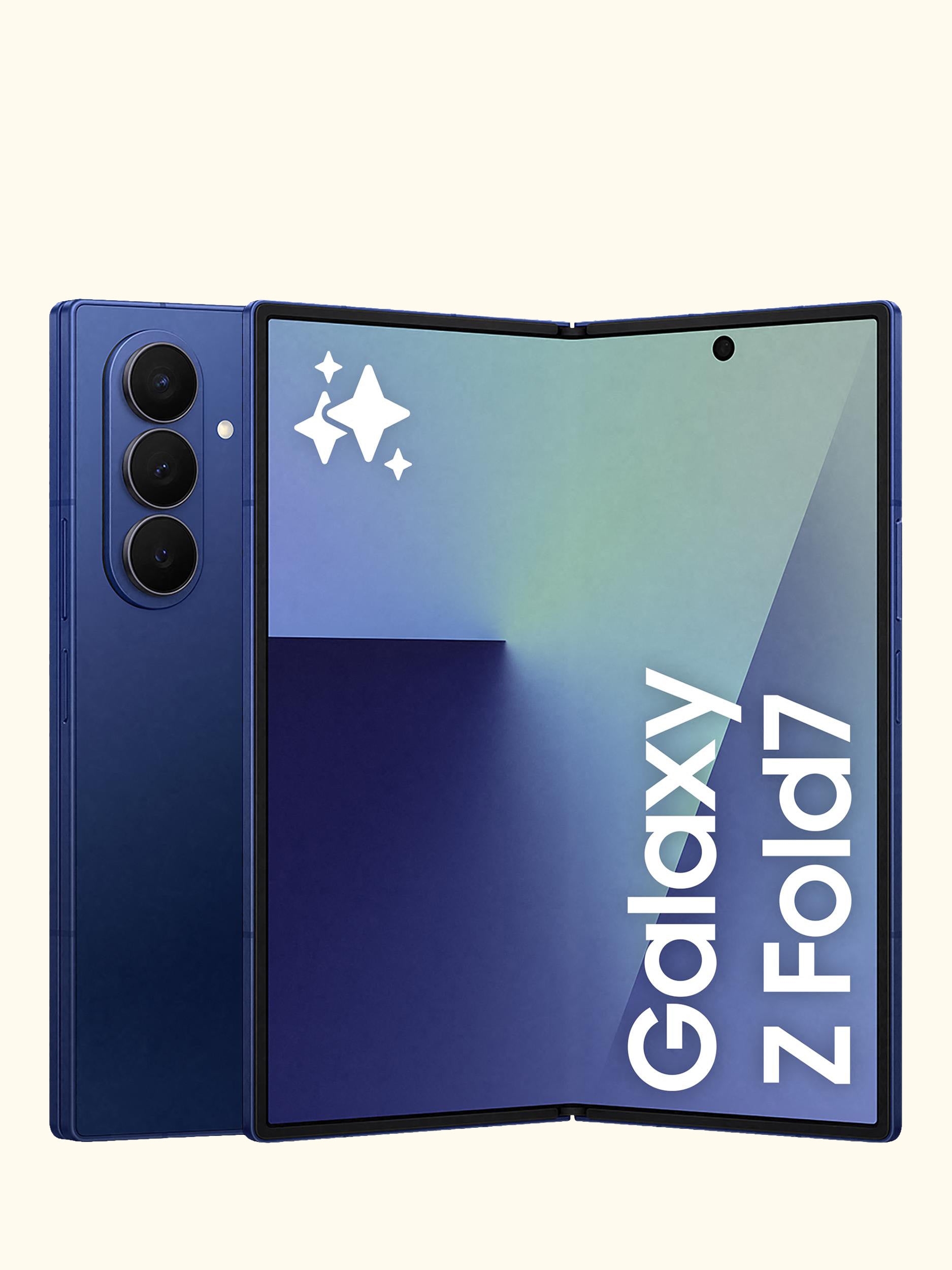Galaxy Z Fold7, 5G Foldable Smartphone, 12GB RAM, 8", Galaxy AI, 5G, SIM Free, Blue Shadow, 256GB