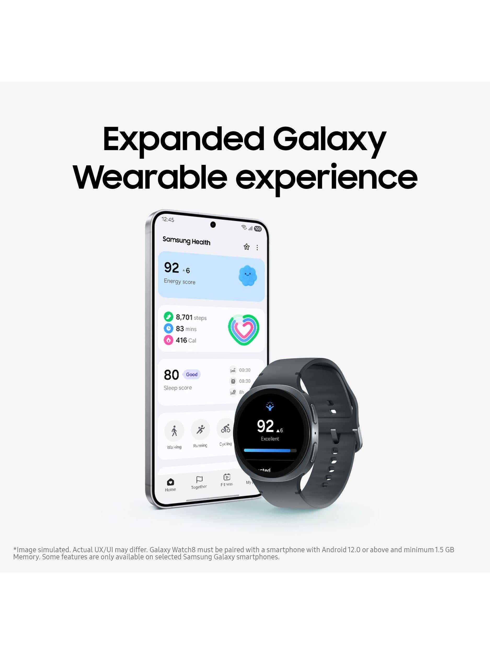 Galaxy Watch8, Bluetooth, Galaxy AI, Aluminium with Silicone Strap, Silver, 44mm