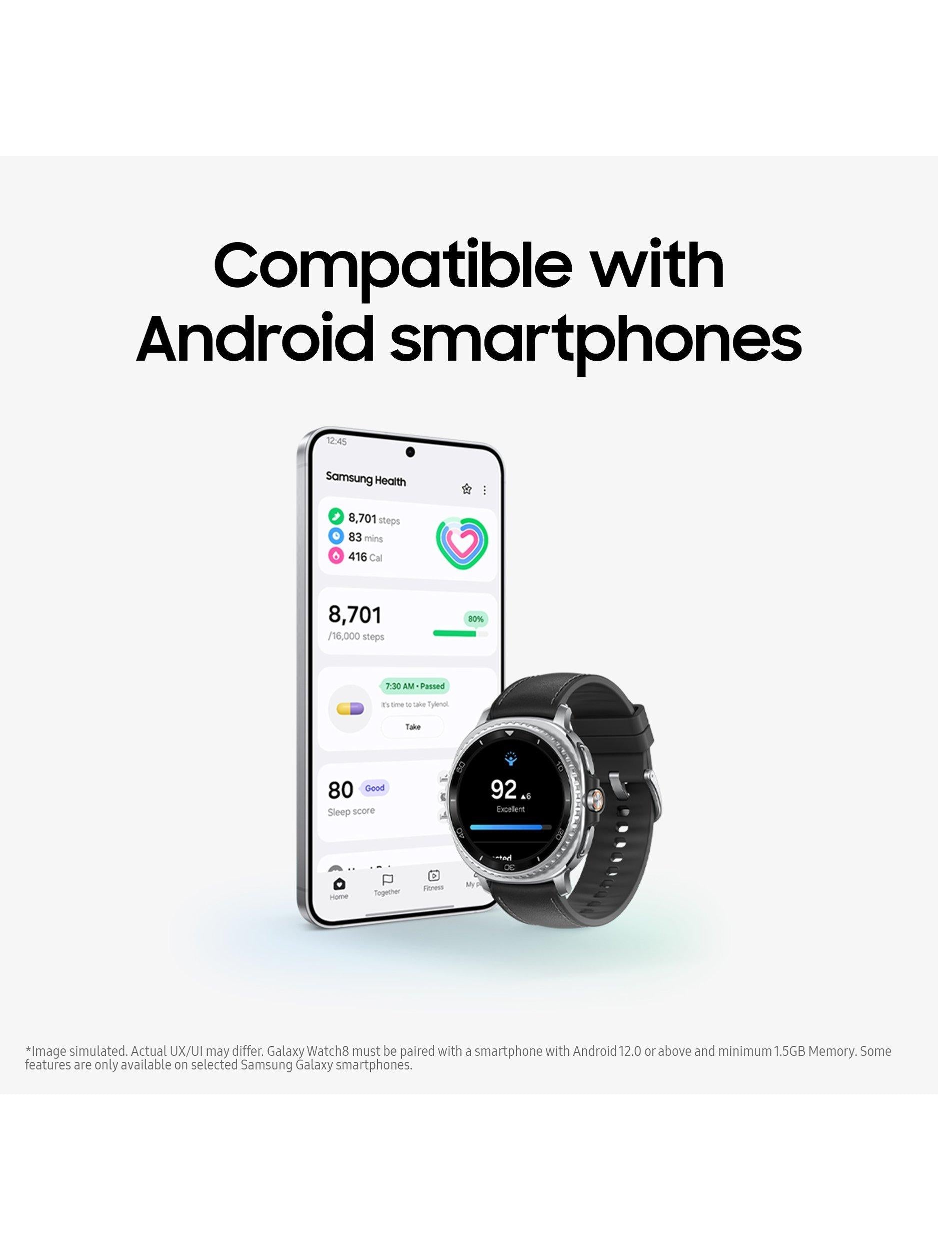 Galaxy Watch8 Classic, Bluetooth, 46mm, Galaxy AI, Stainless Steel with Hybrid Strap