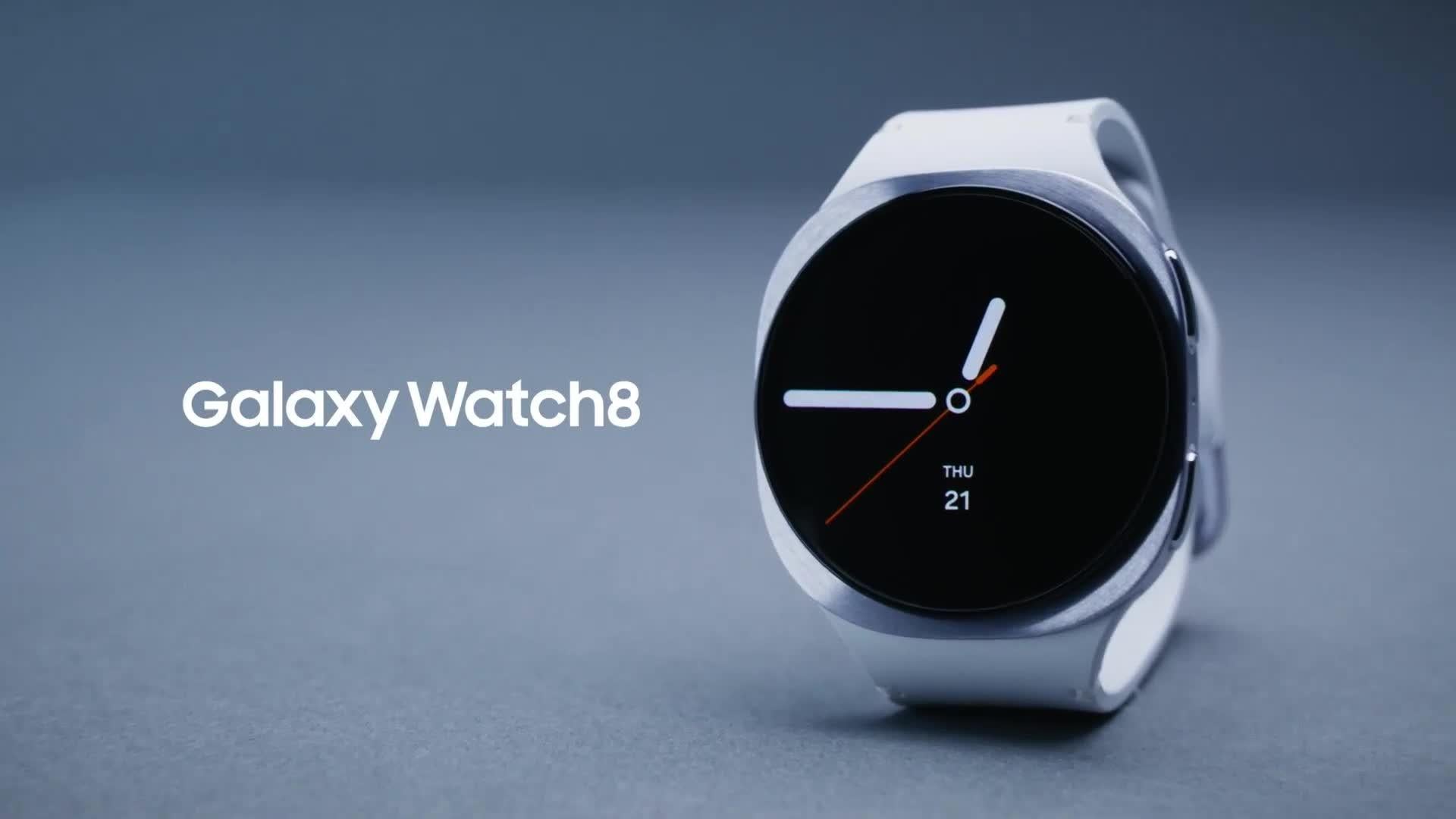 Galaxy Watch8, Bluetooth, Galaxy AI, Aluminium with Silicone Strap, Silver, 44mm