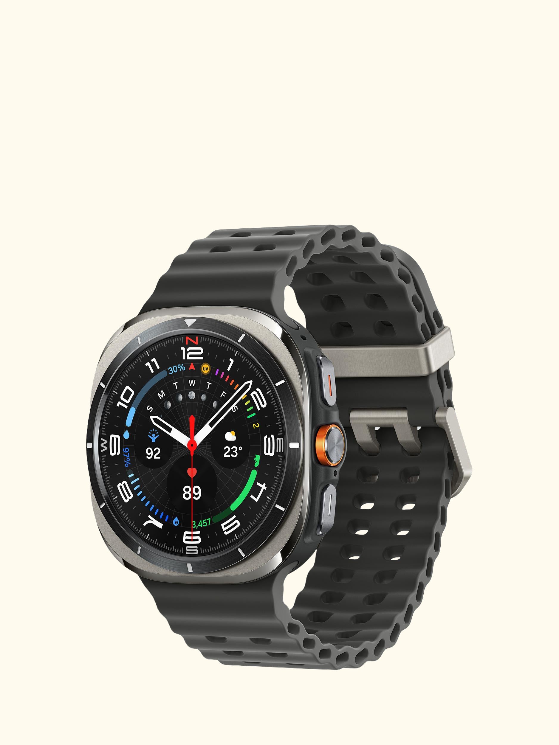 Galaxy Watch Ultra (2025), Bluetooth & 4G Cellular, 47mm, Galaxy AI, Titanium with Silicone Strap