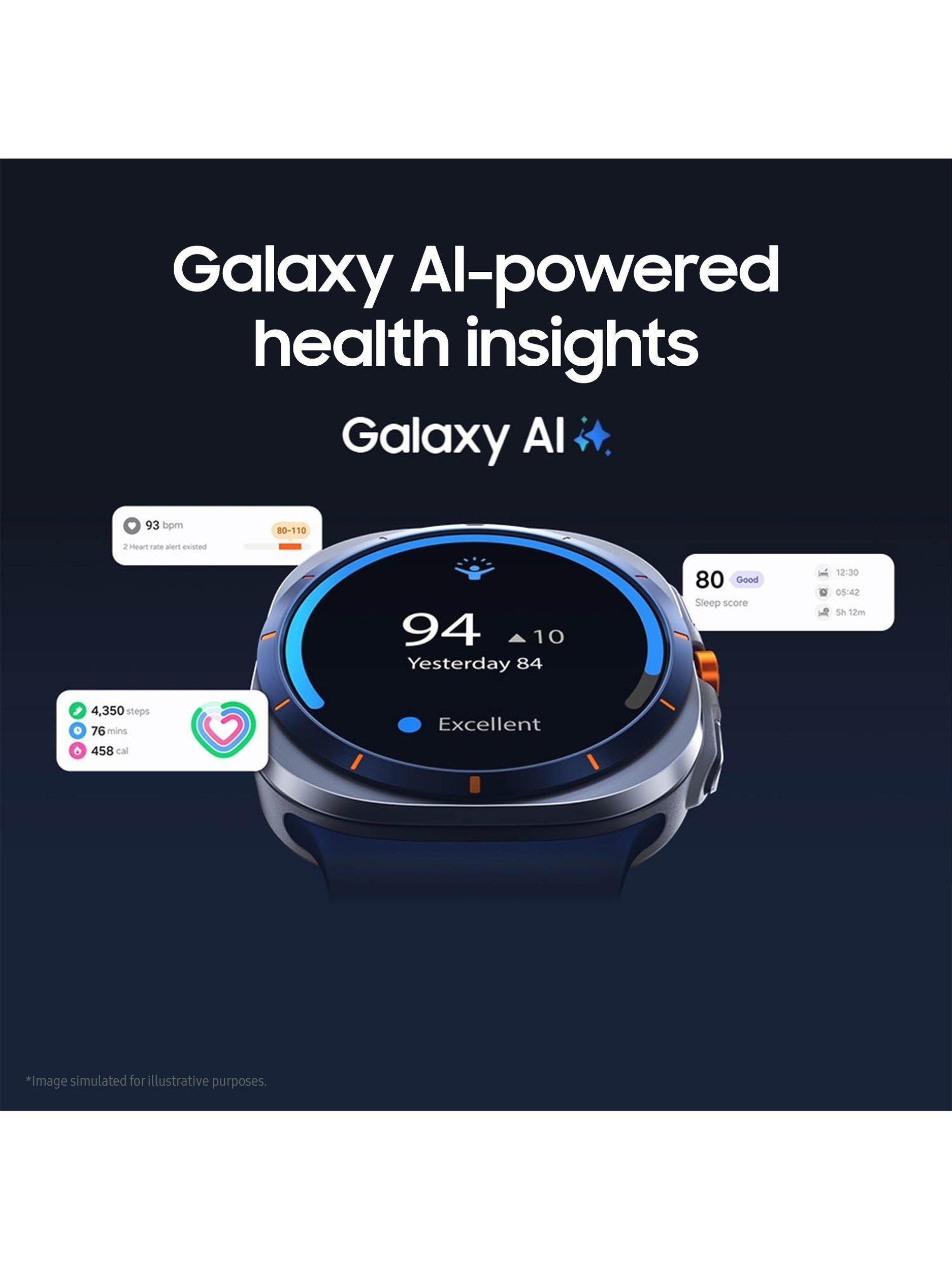 Galaxy Watch Ultra (2025), Bluetooth & 4G Cellular, 47mm, Galaxy AI, Titanium with Silicone Strap