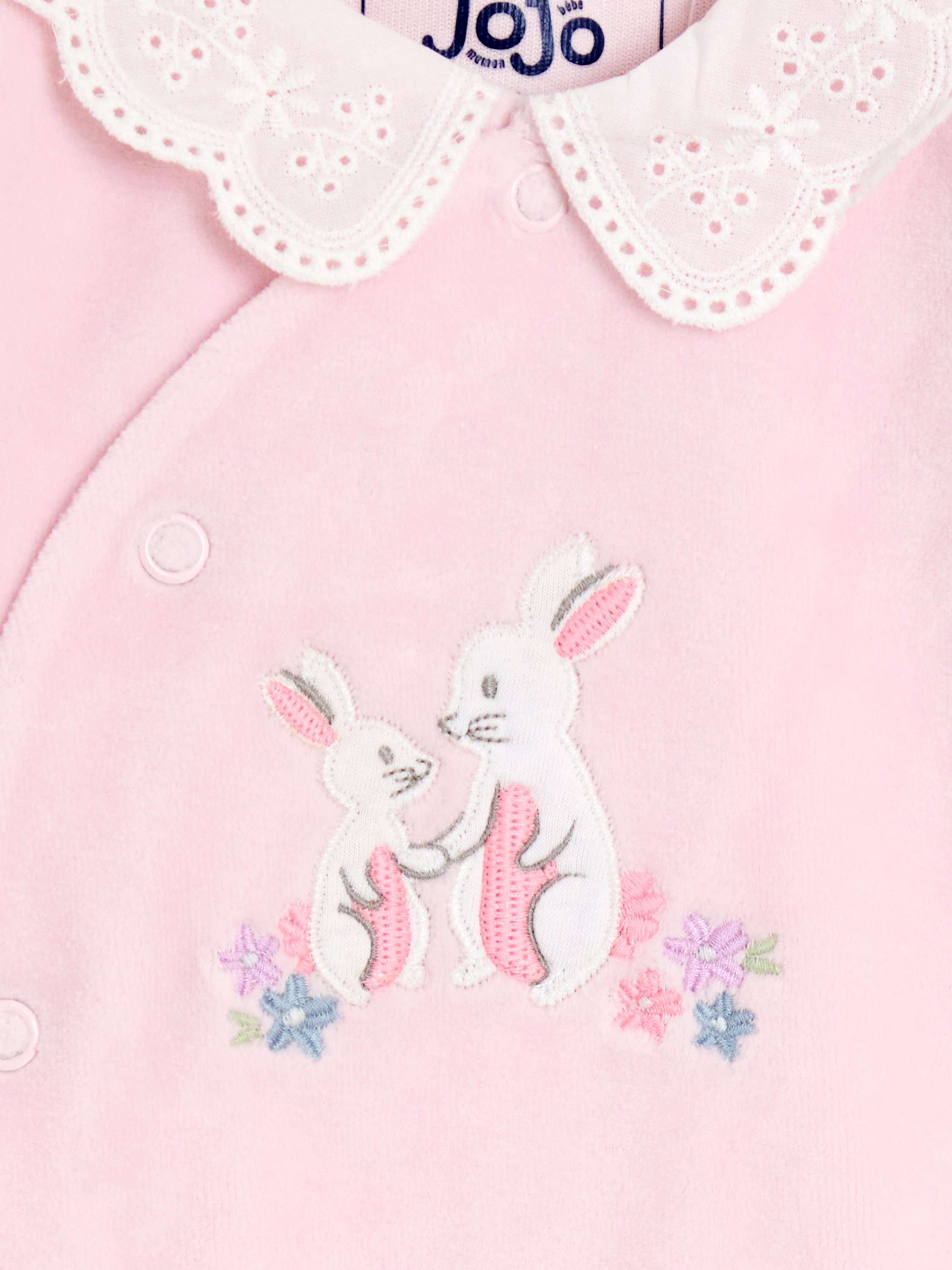 Baby Bunny All-In-One Sleepsuit, Pale Pink, Newborn