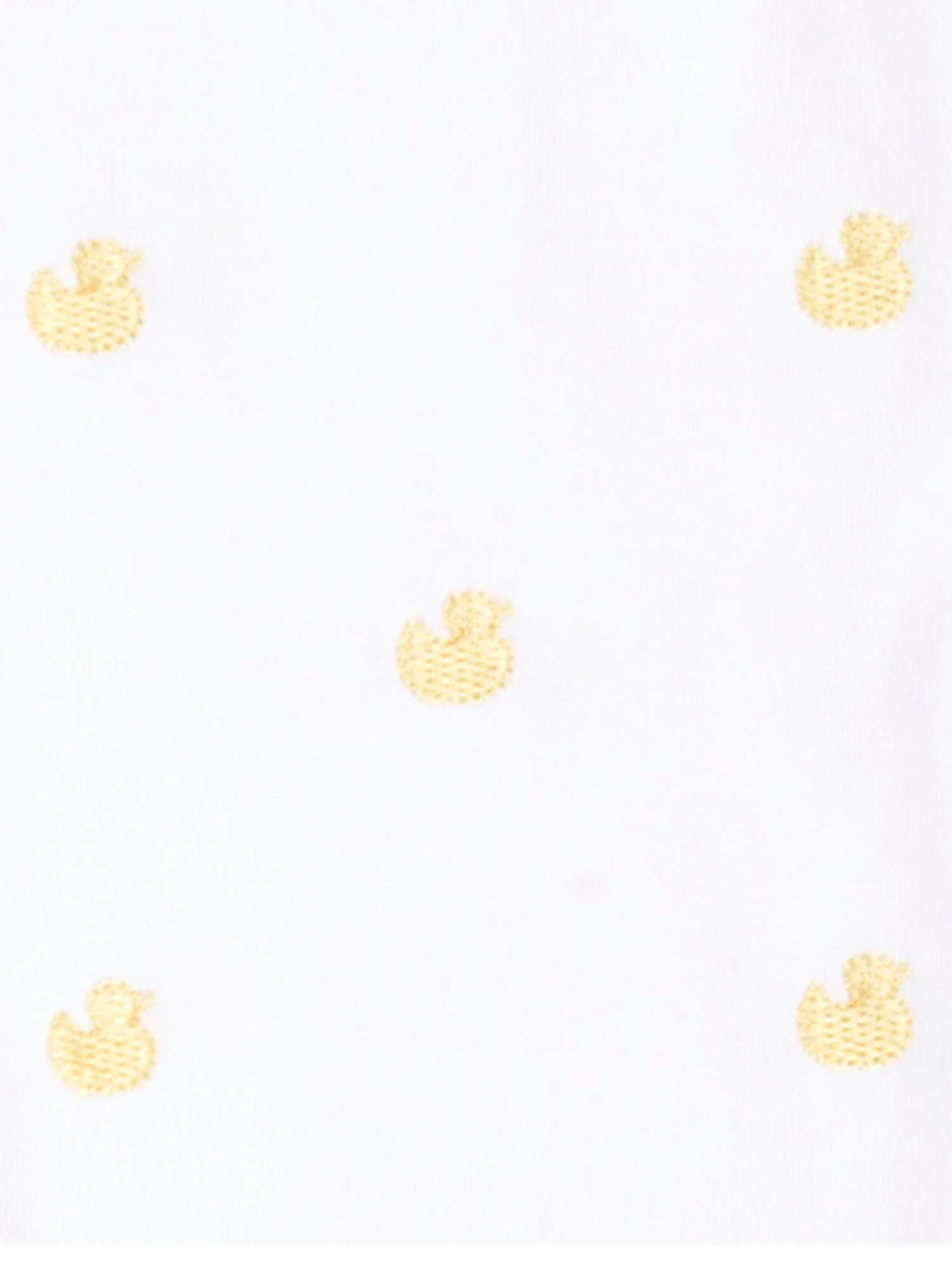Baby Cotton Embroidered Duck Sleepsuit, Yellow, Newborn