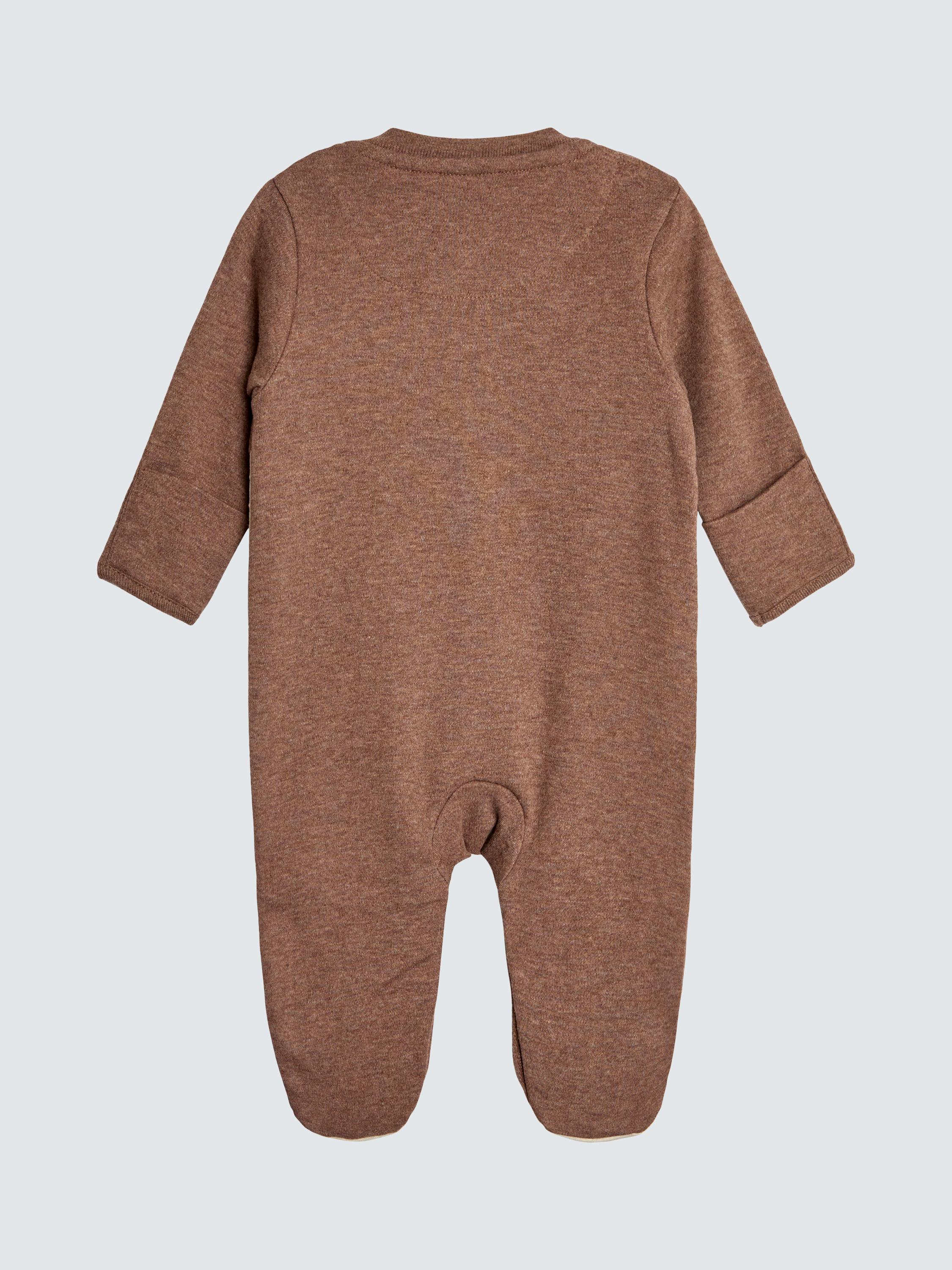 Baby Cotton Woodland Sleepsuit, Brown