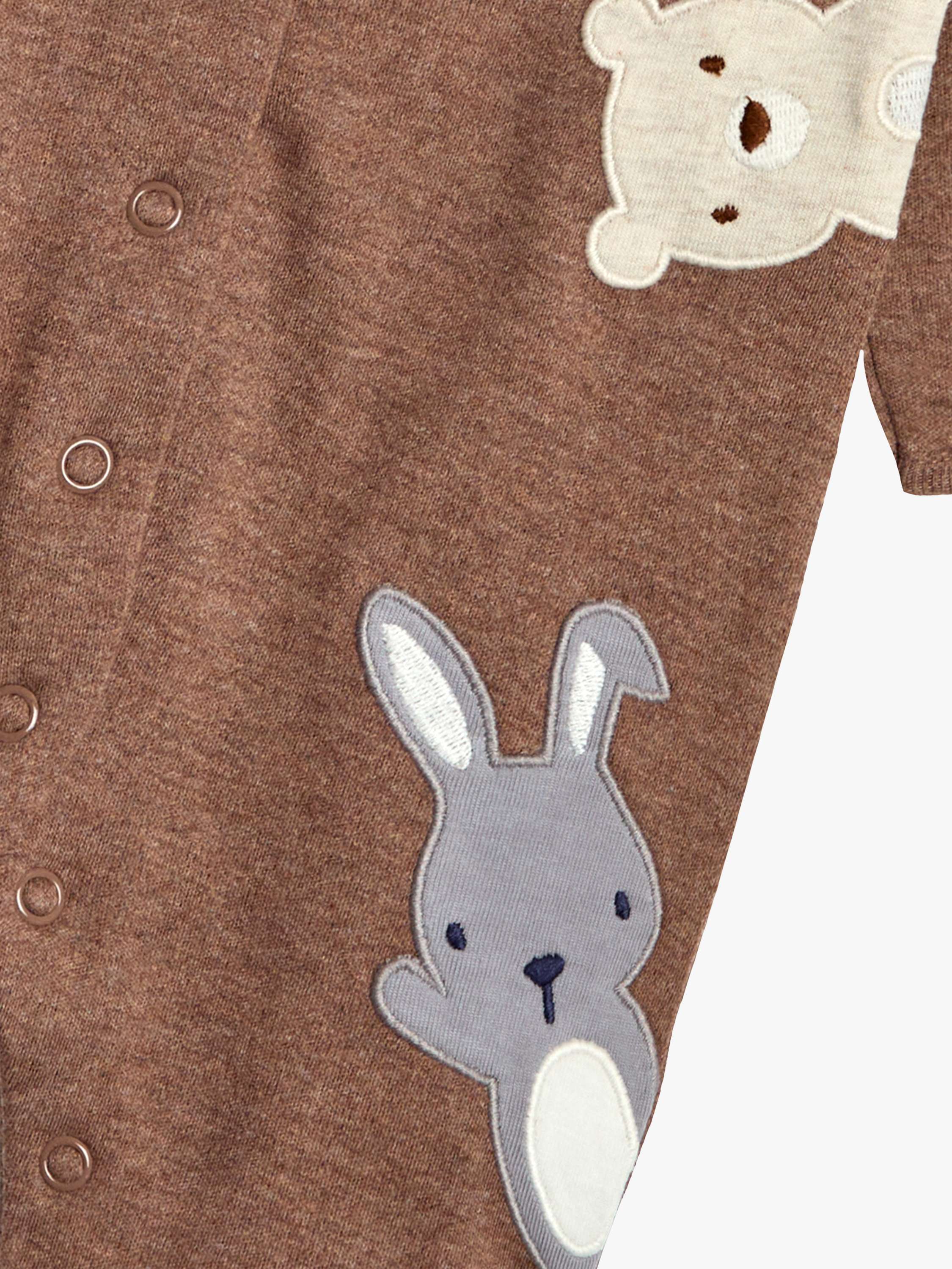 Baby Cotton Woodland Sleepsuit, Brown