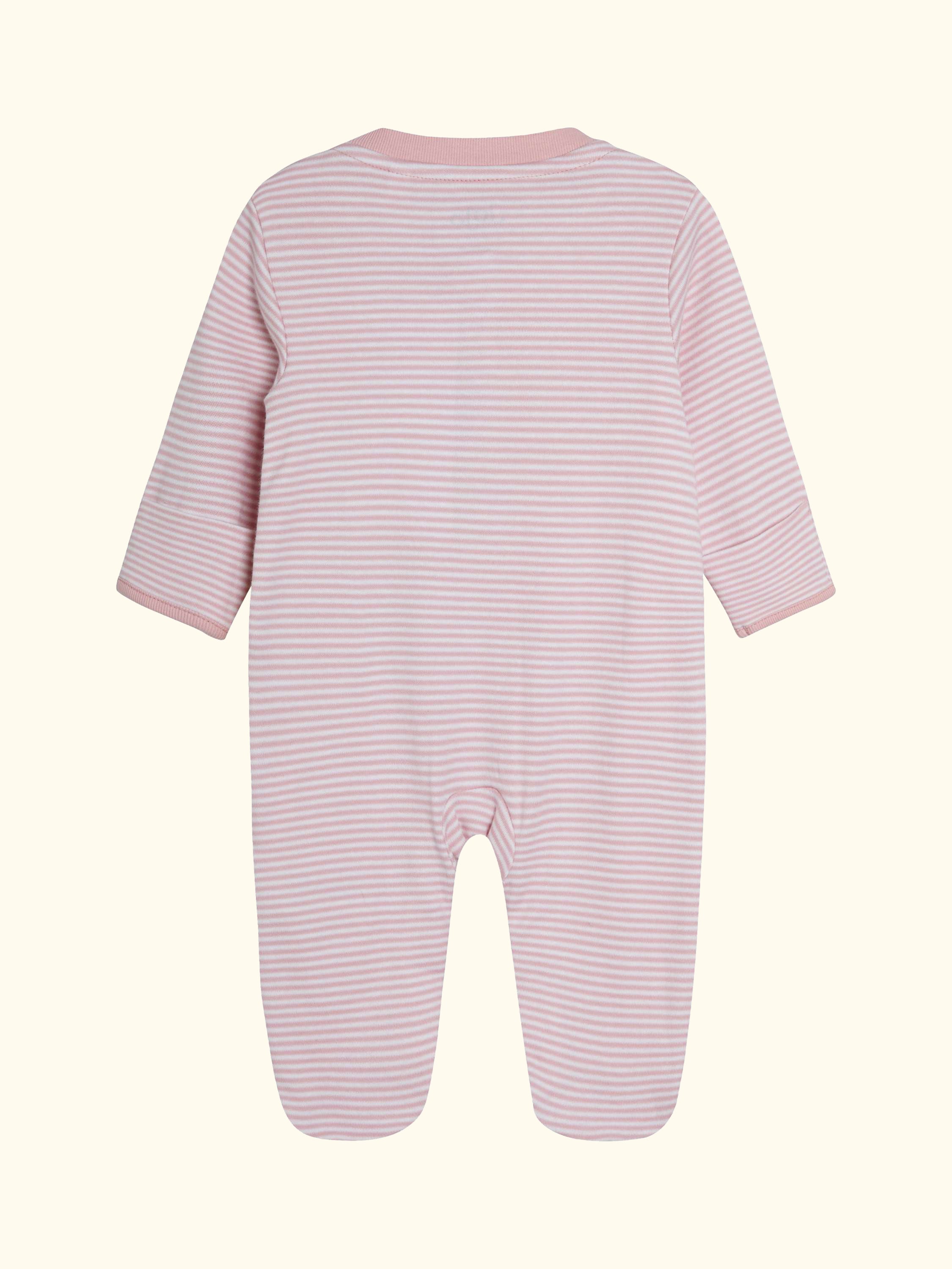 Baby Cotton Giraffe Popper Sleepsuit, Pink