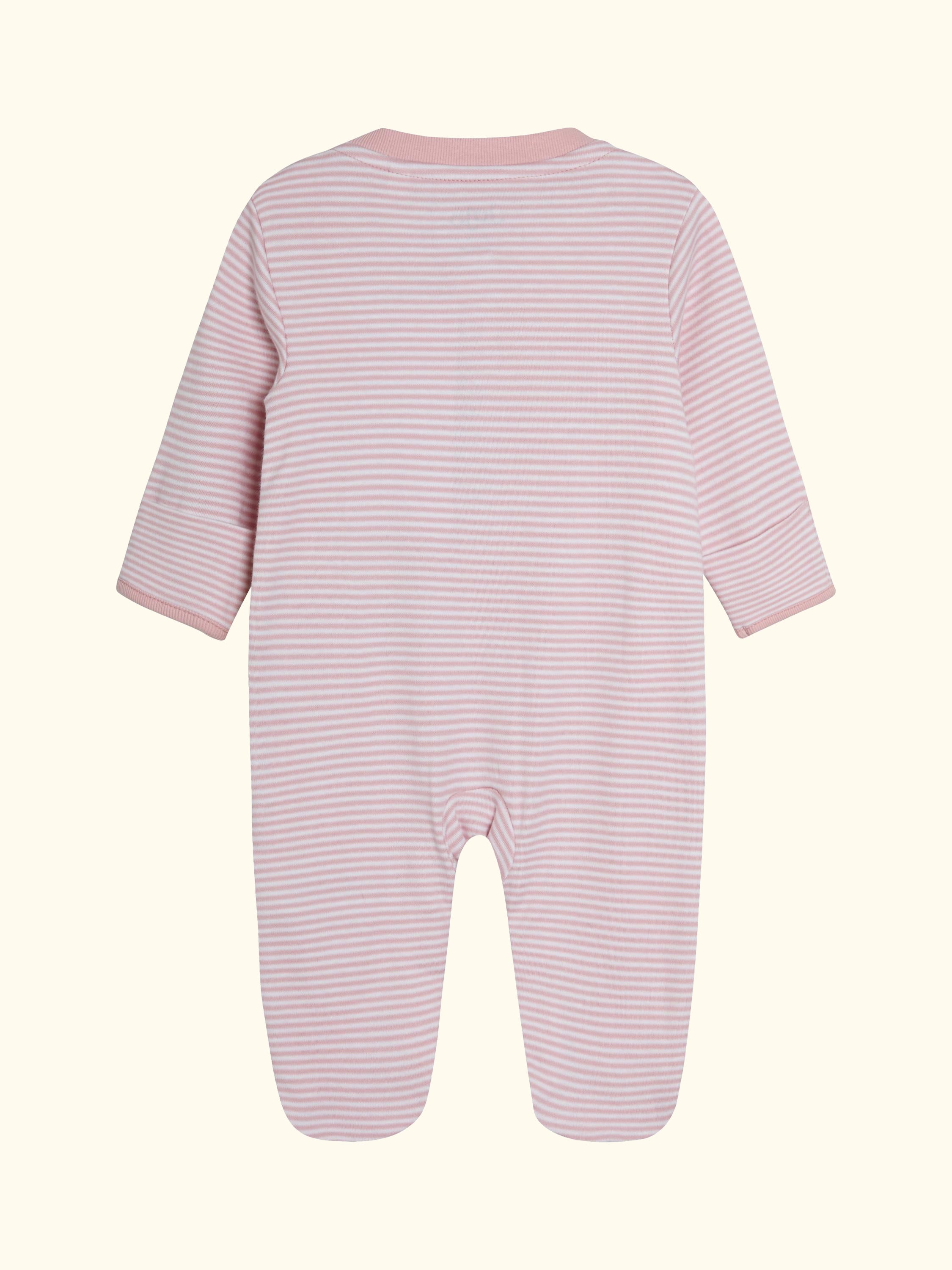 Baby Cotton Giraffe Popper Sleepsuit, Pink