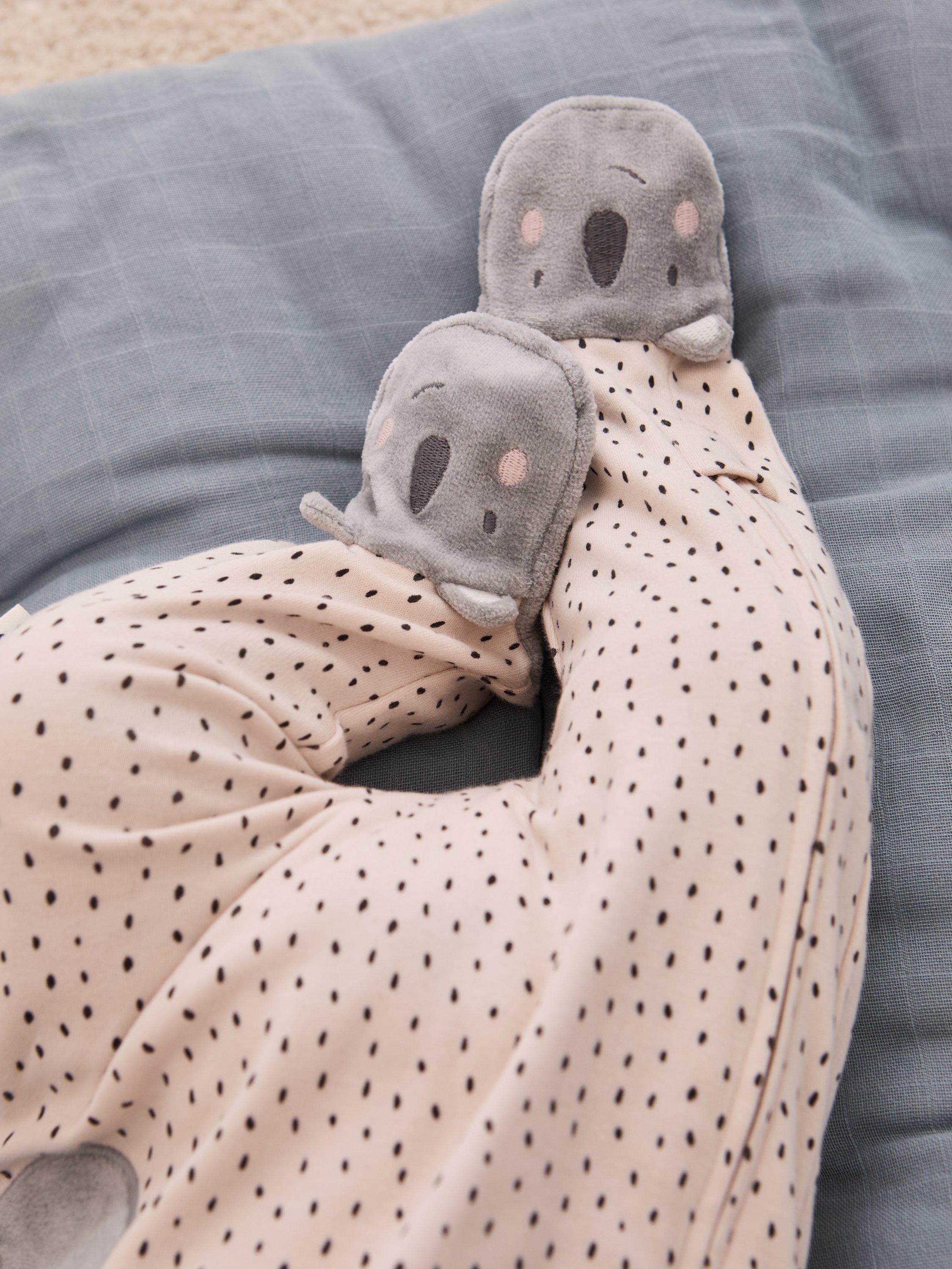 Baby Cotton Koala Zip Sleepsuit, White
