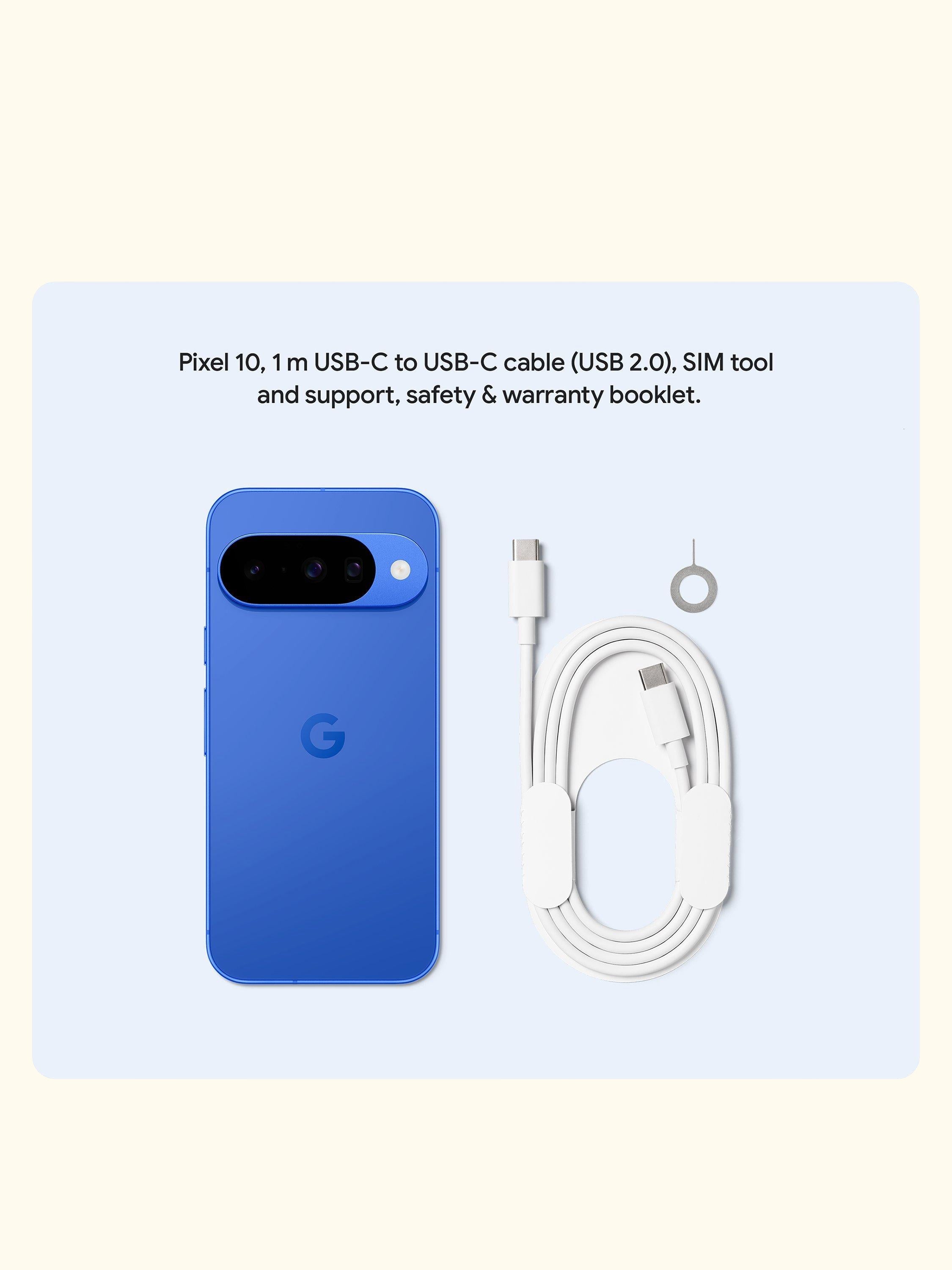 Pixel 10 Smartphone, Android, 6.3”, 5G, SIM Free, Frost, 128GB