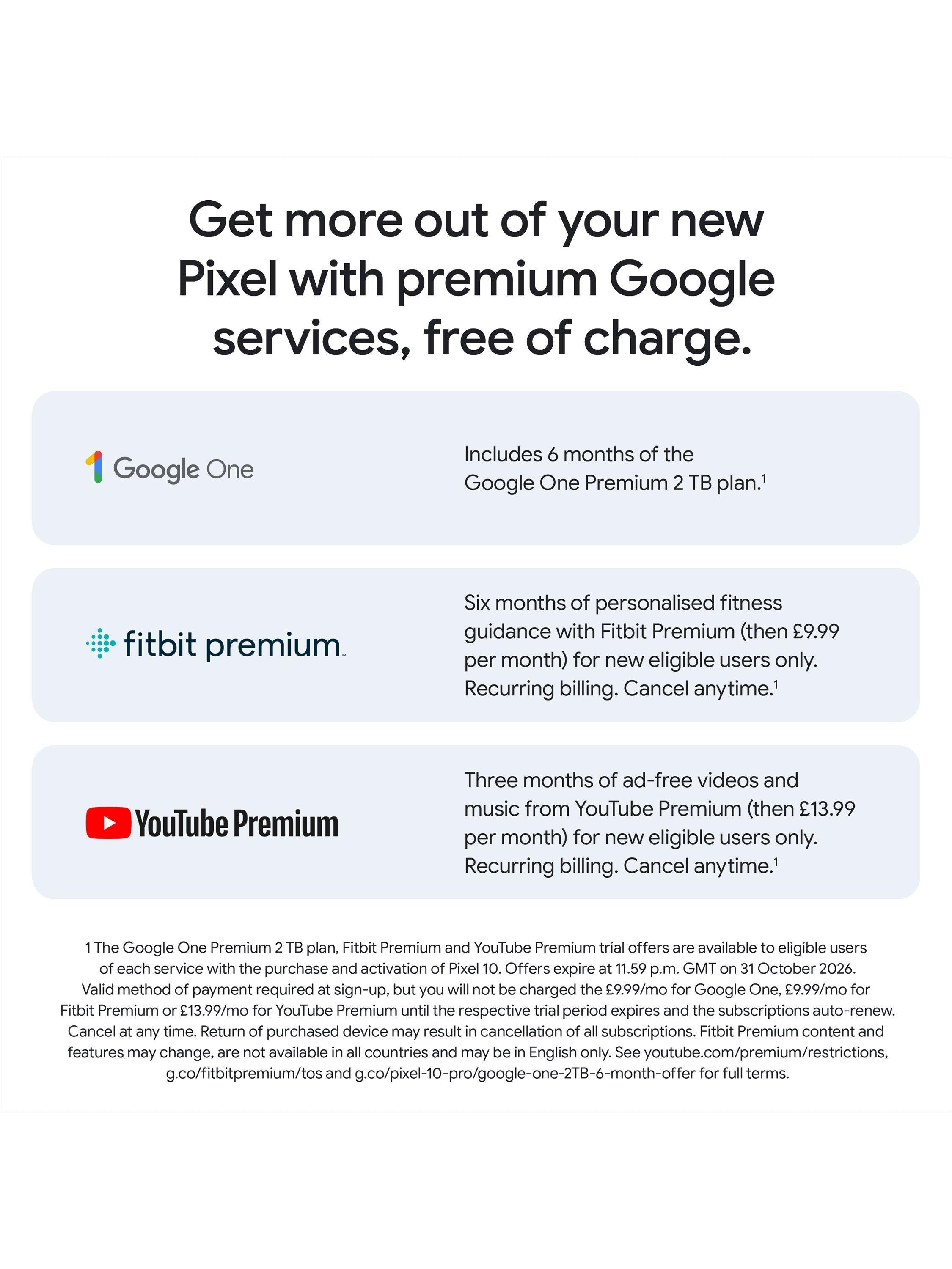 Pixel 10 Smartphone, Android, 6.3”, 5G, SIM Free, Frost, 128GB