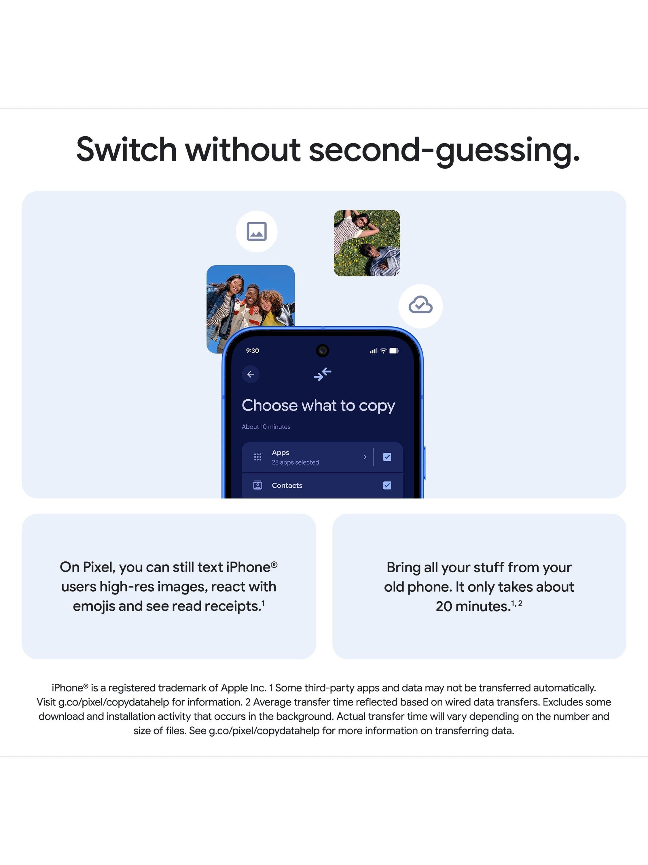 Pixel 10 Smartphone, Android, 6.3”, 5G, SIM Free, Frost, 128GB