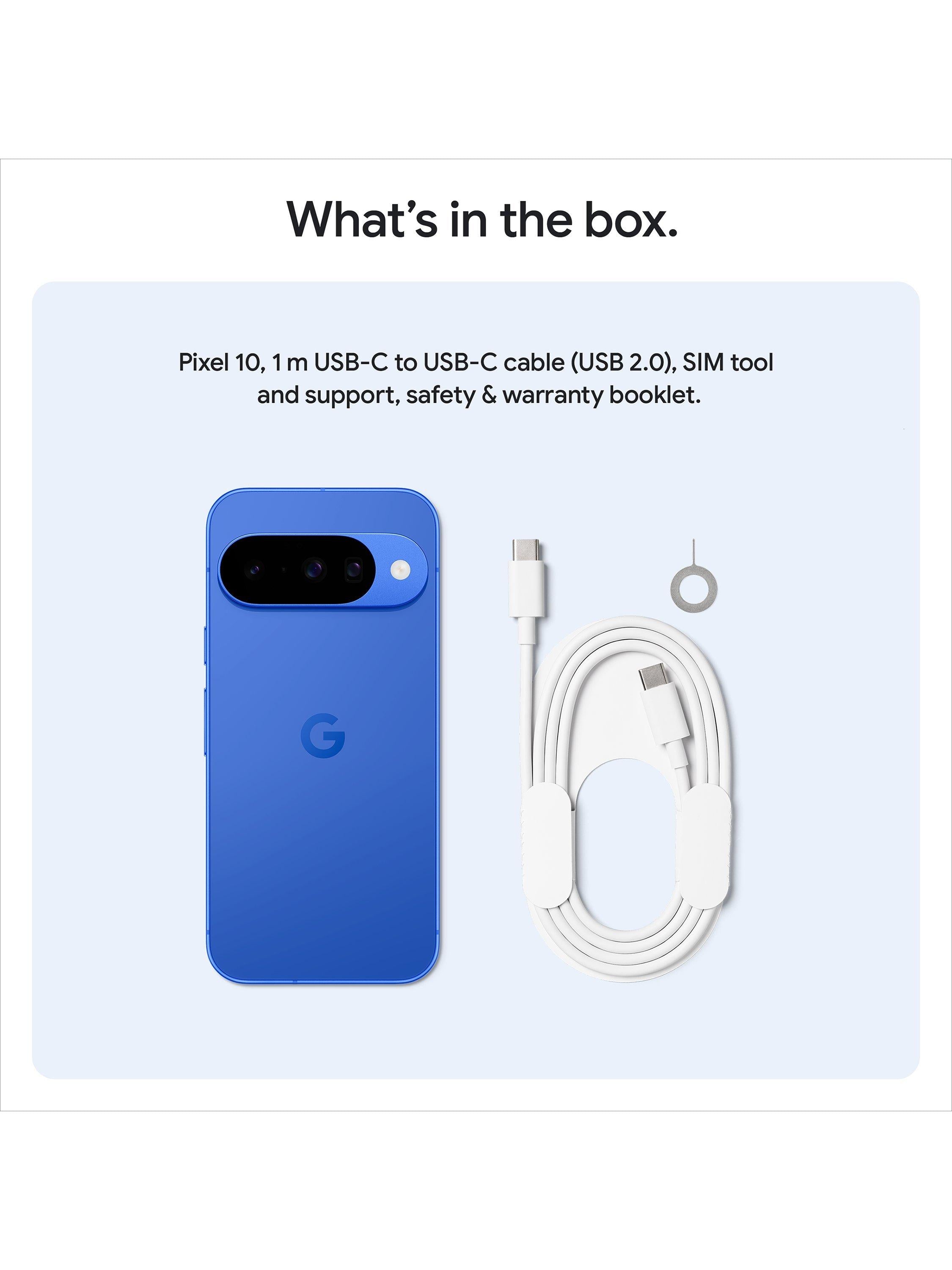 Pixel 10 Smartphone, Android, 6.3”, 5G, SIM Free, Frost, 128GB