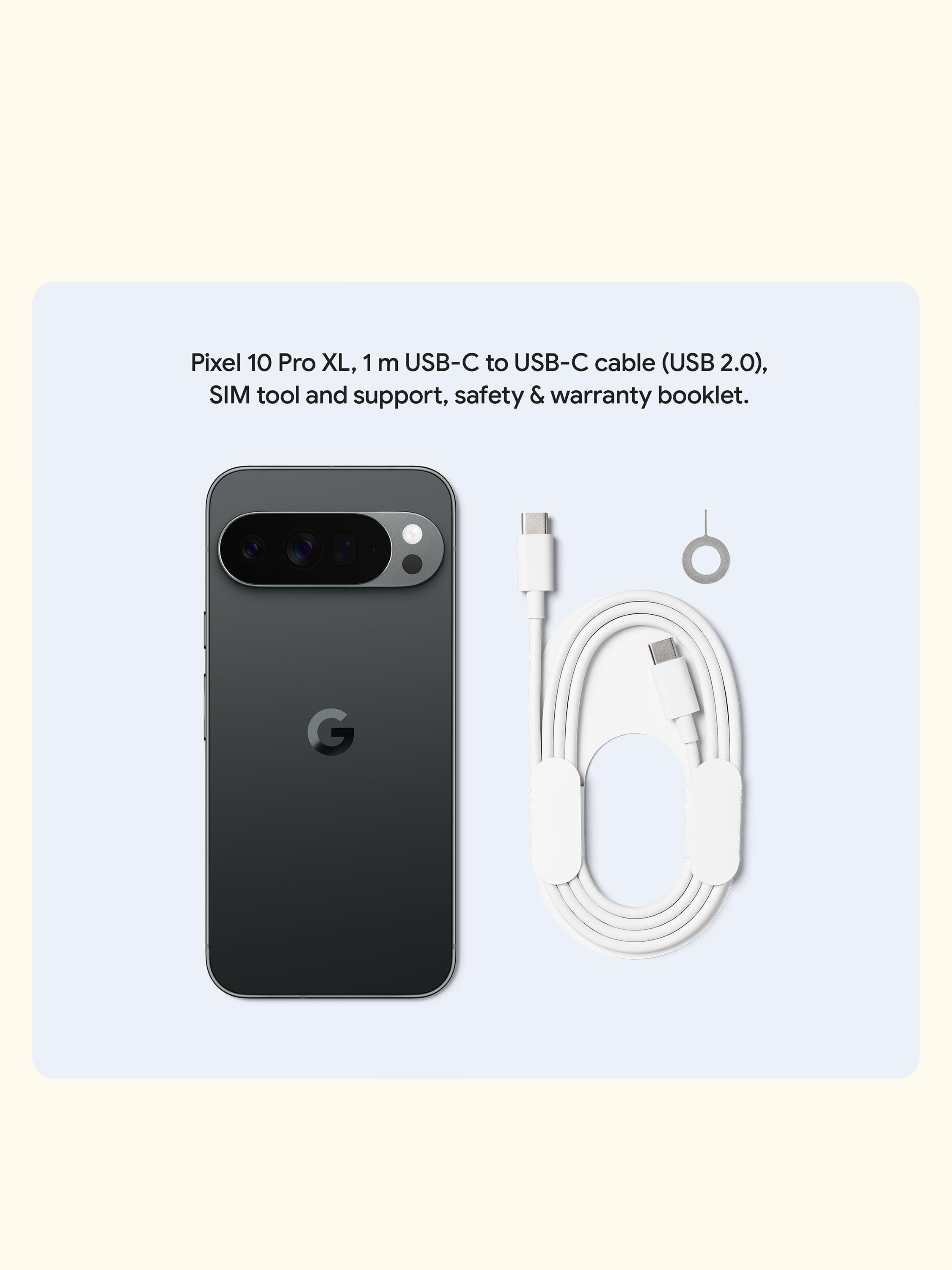 Pixel 10 Pro XL Smartphone, Android, 6.8”, 5G, SIM Free, Obsidian, 256GB
