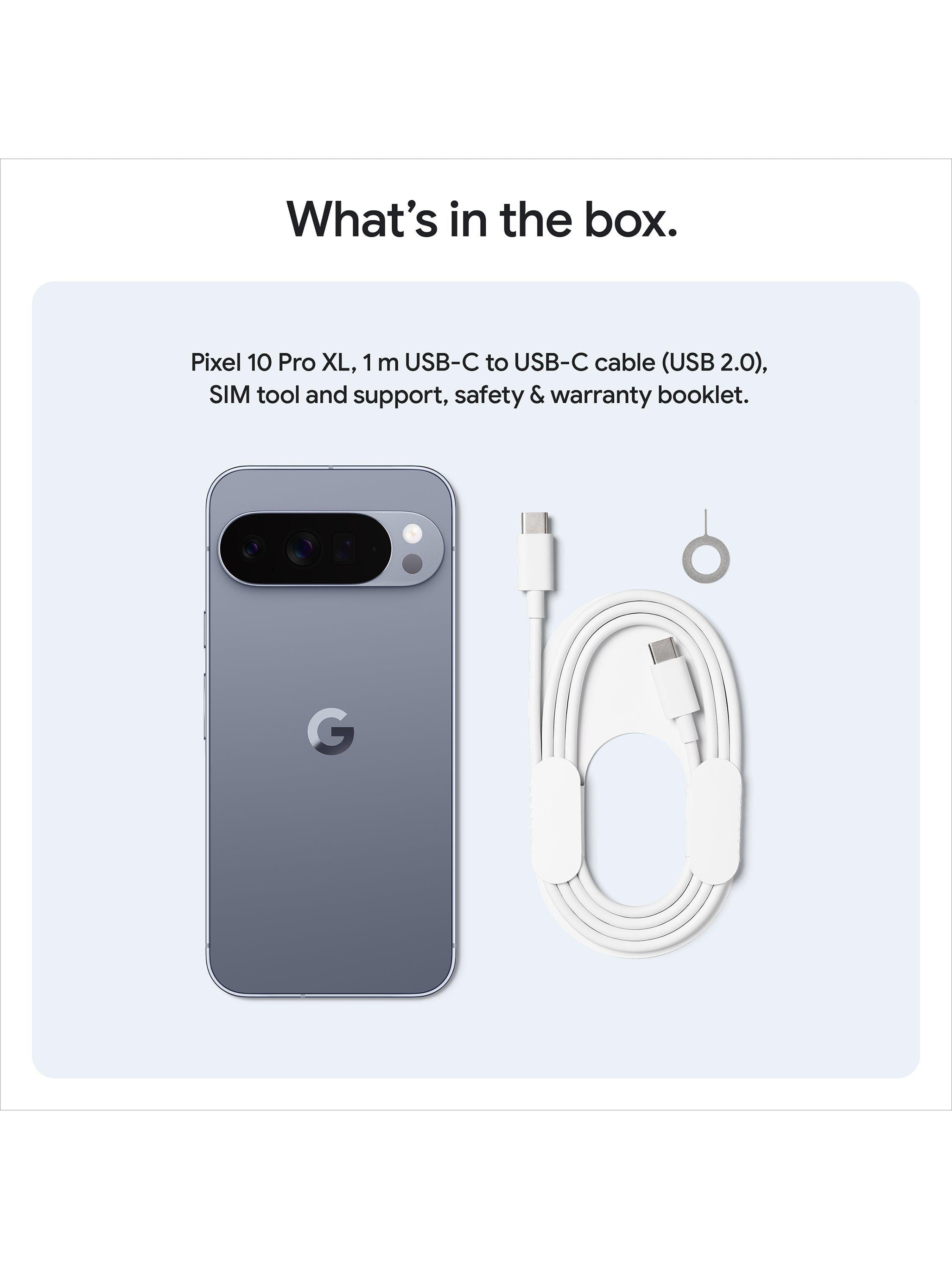 Pixel 10 Pro XL Smartphone, Android, 6.8”, 5G, SIM Free, Obsidian, 256GB