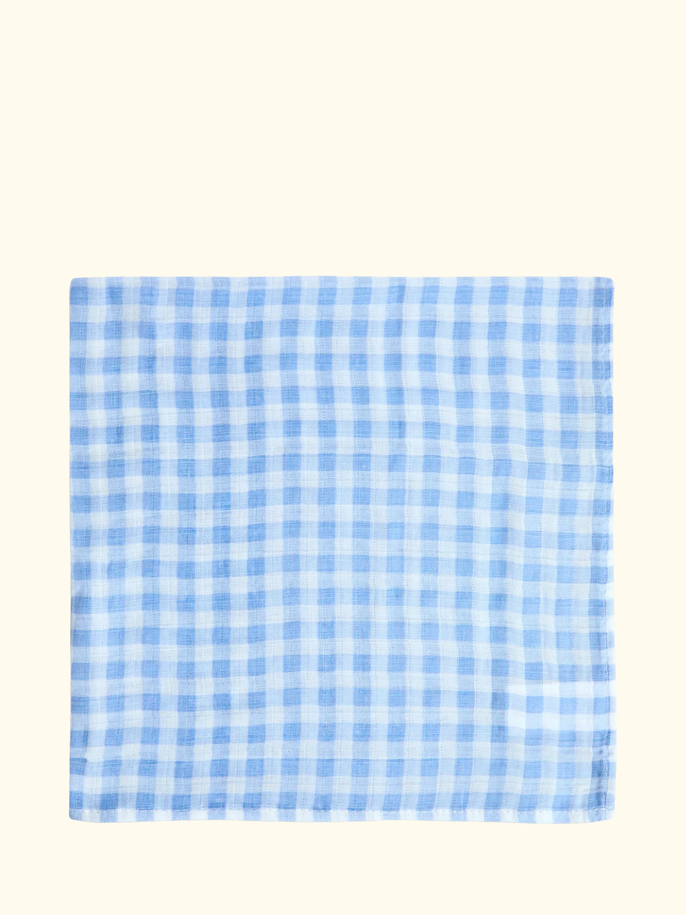 Baby Highland Cow Embroidered Muslins, Pack of 5, Blue