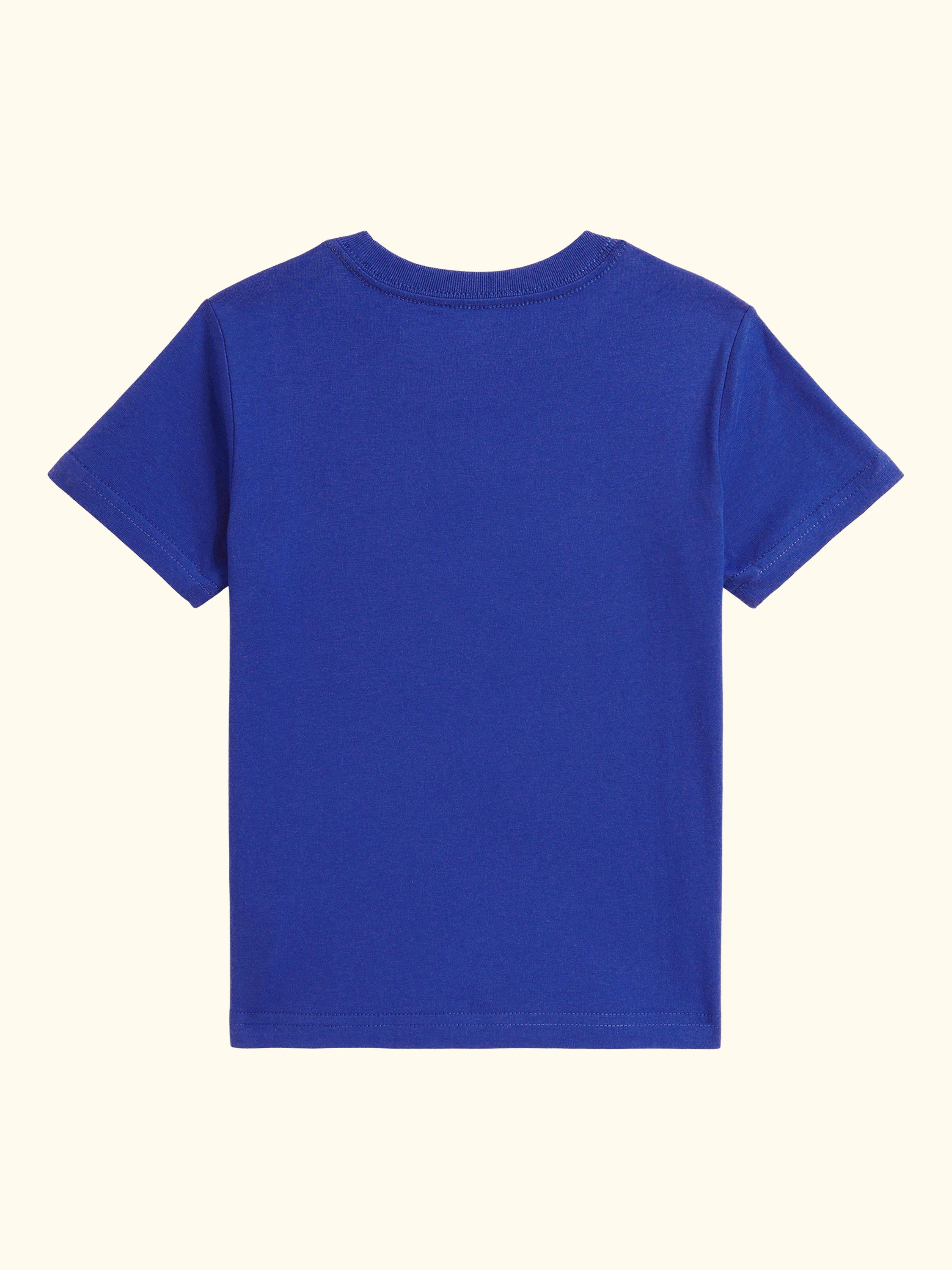 Kids' Cotton Logo Short Sleeve Crew Neck T-Shirt, New Sapphire, 2 years