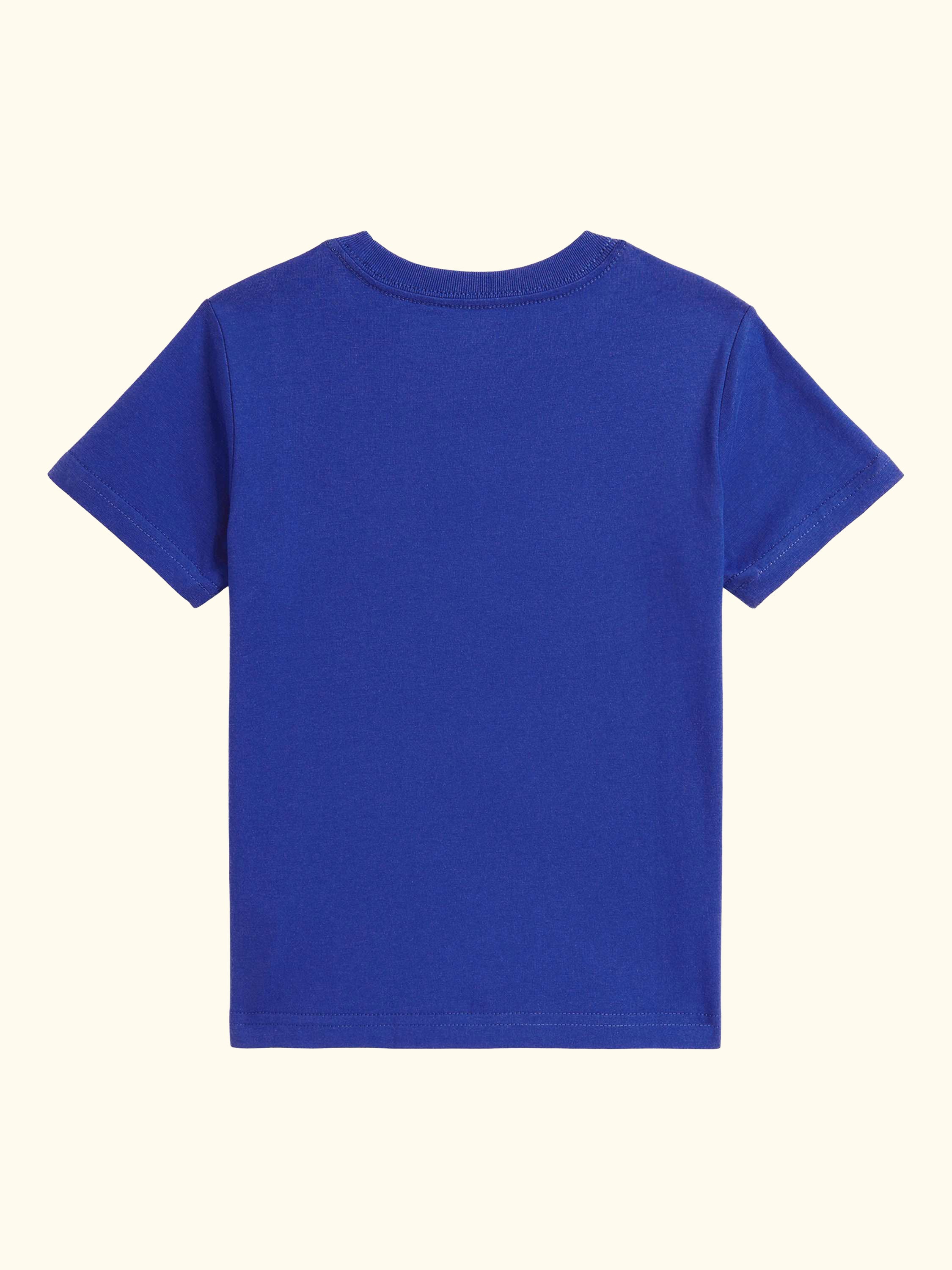 Kids' Cotton Logo Short Sleeve Crew Neck T-Shirt, New Sapphire, 2 years