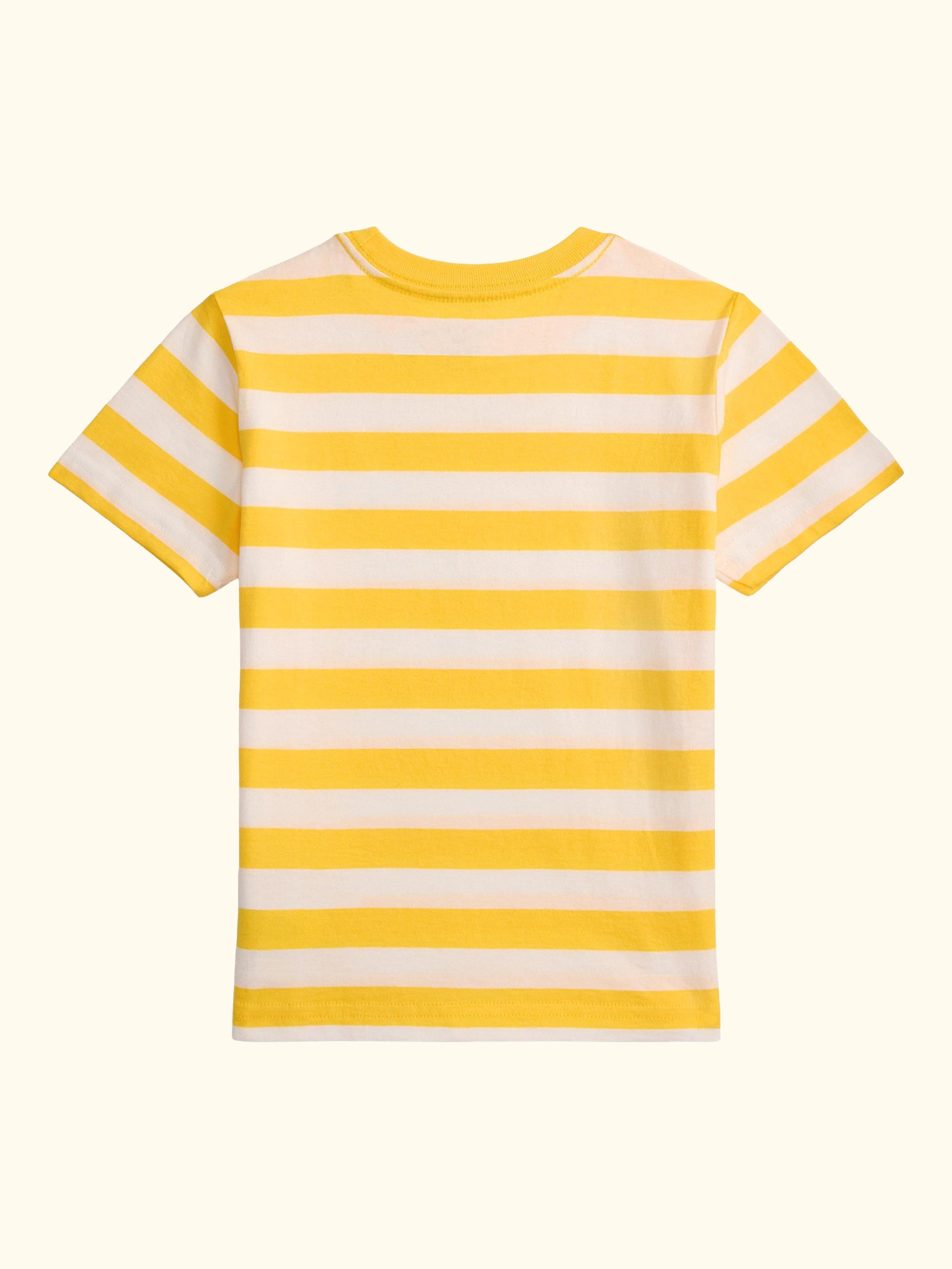 Kids' Cotton Short Sleeved Striped T-Shirt, Yellow/White