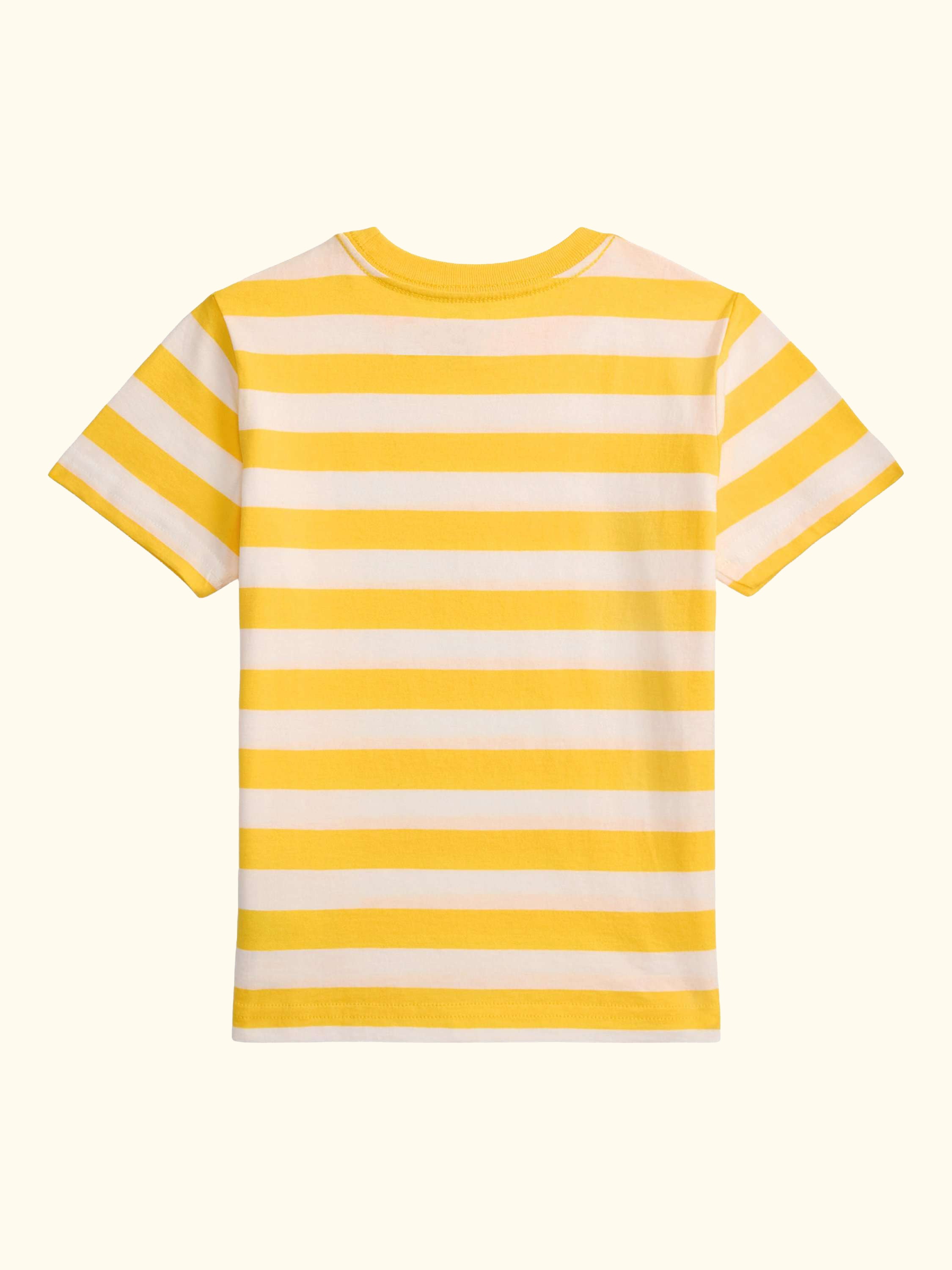 Kids' Cotton Short Sleeved Striped T-Shirt, Yellow/White