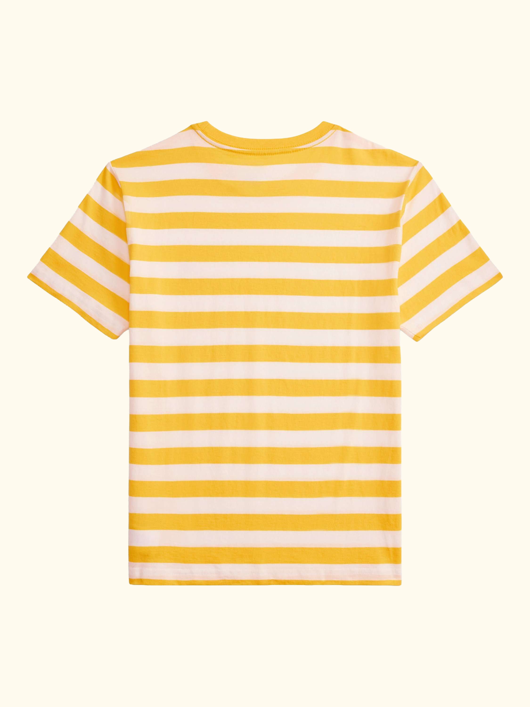 Kids' Cotton Short Sleeved Striped T-Shirt, Racing Yellow/White